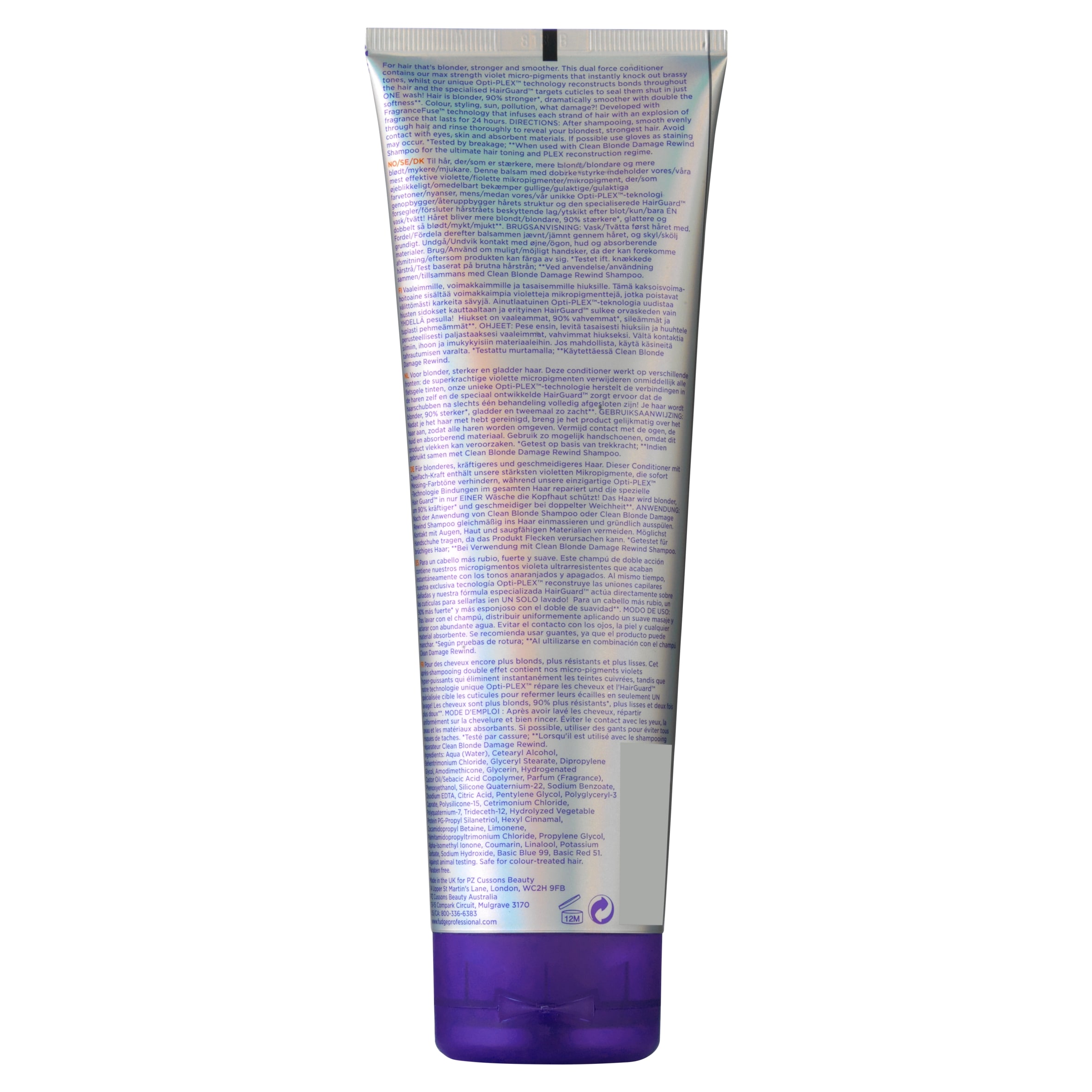 Fudge Professional Clean Blonde Damage Rewind Violet-Toning Conditioner 250ml thumbnail 2