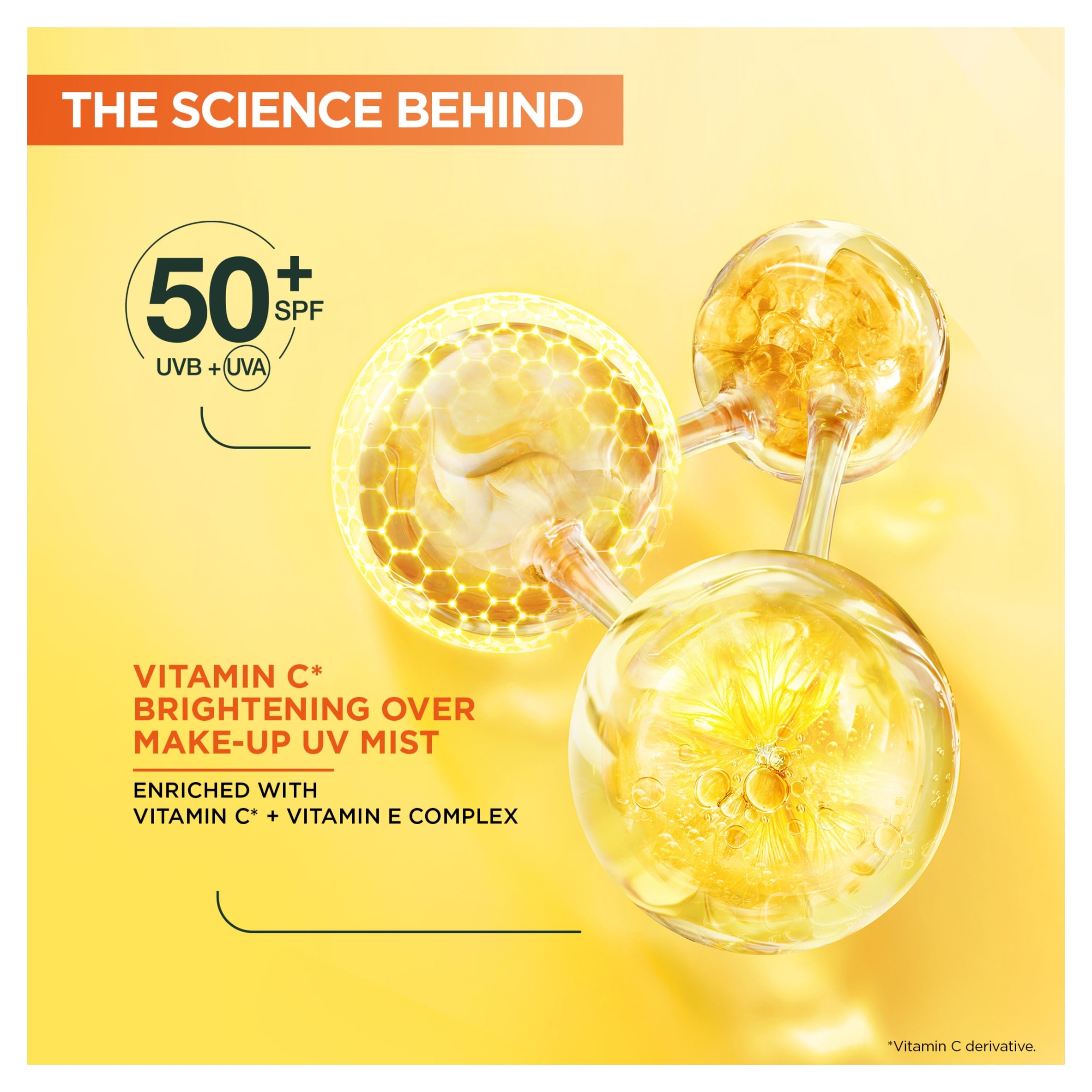 Garnier Skin Active Vitamin C Over Make-up UV Mist Invisible SPF50+ 75ml thumbnail 3