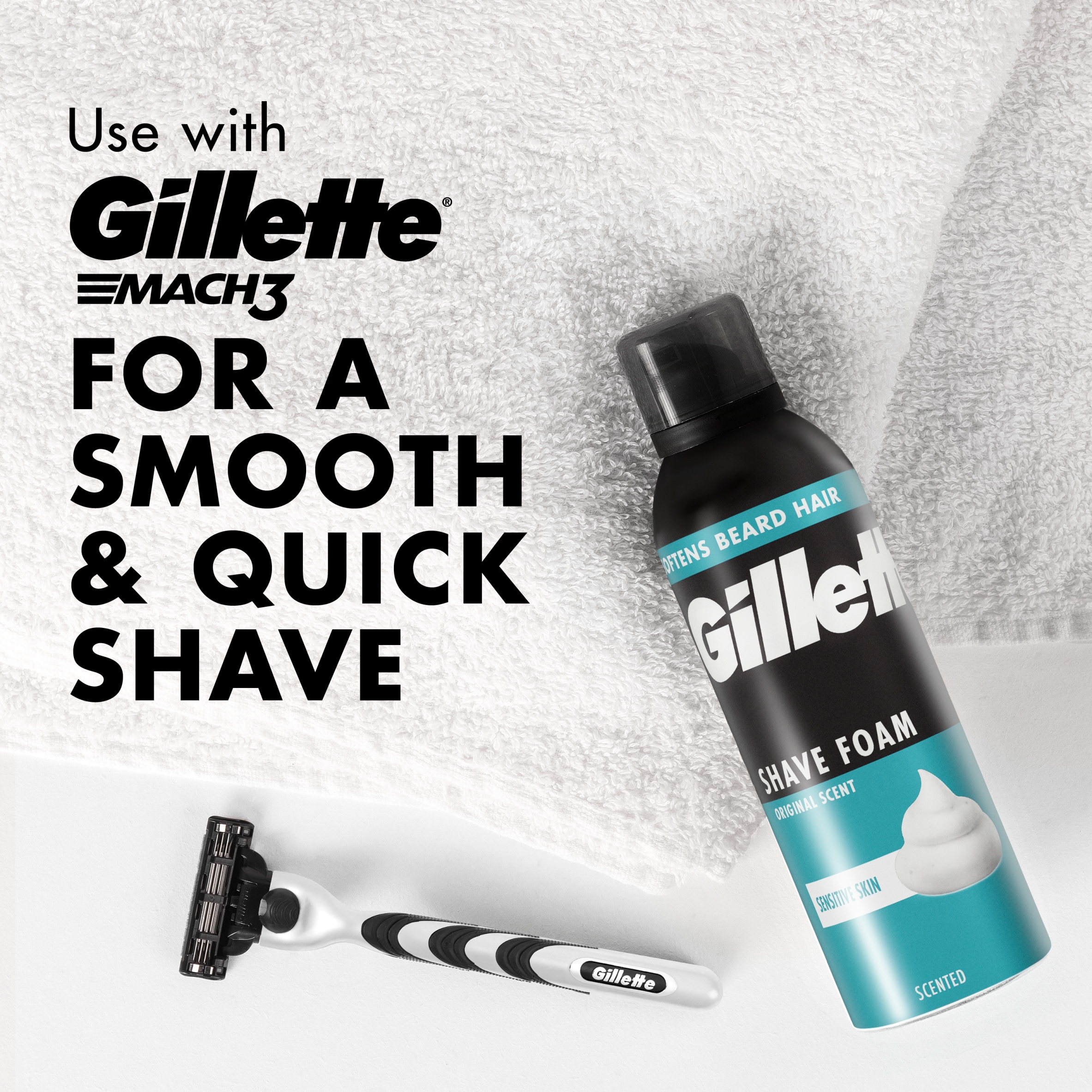 Gillette Original Scent Sensitive Shave Foam 400ml thumbnail 5