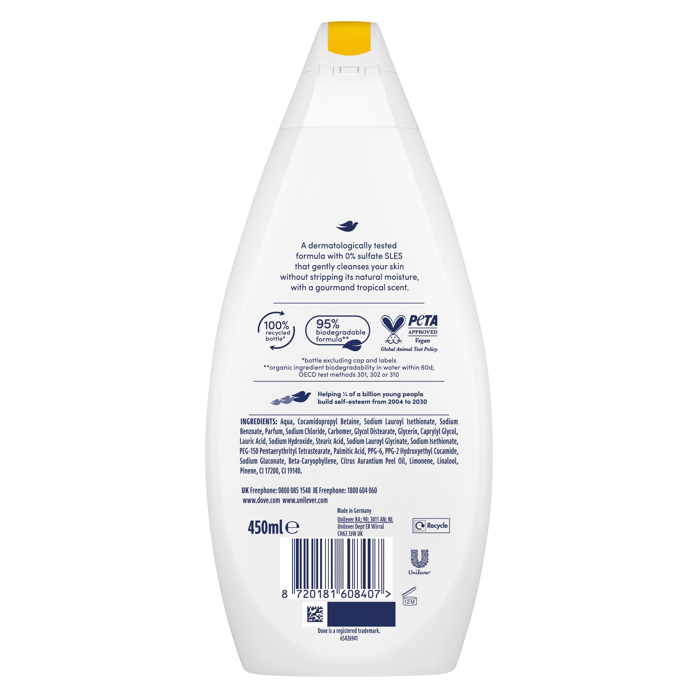 Dove Creamy Indulge Body Wash Shower Gel 450 ml thumbnail 2