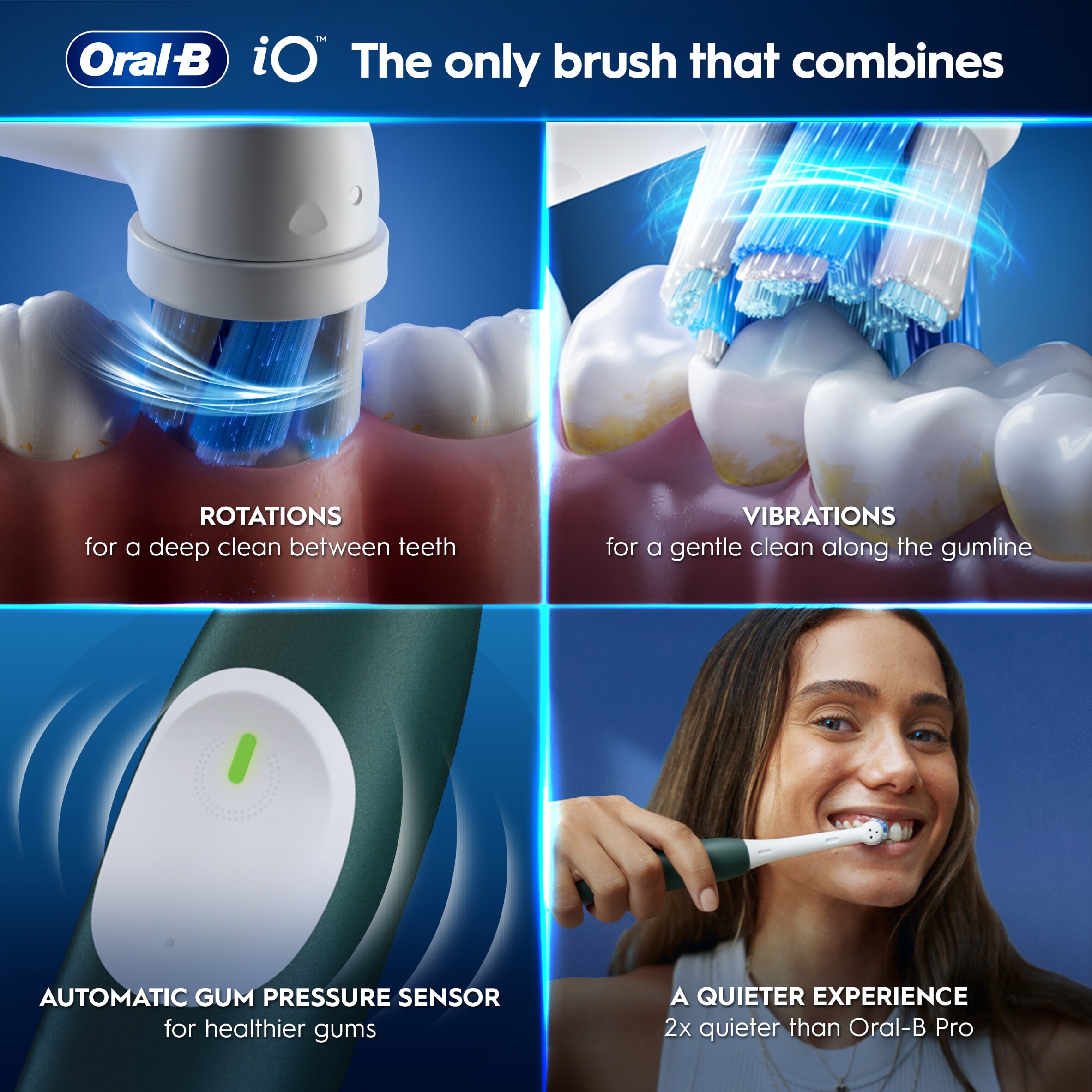 Oral-B iO Series 2 Clean & Care Green Electric Toothbrush & Travel Case thumbnail 2