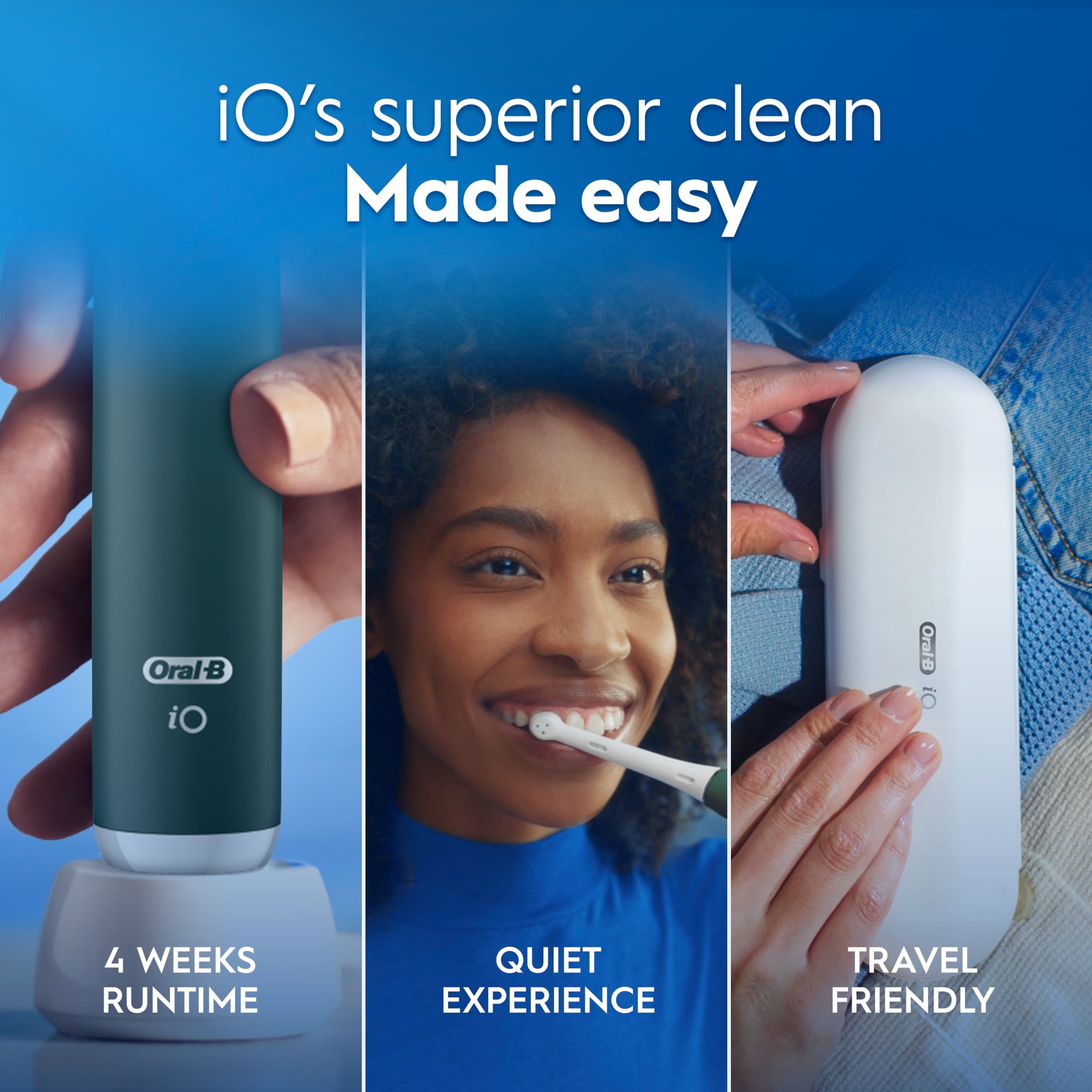 Oral-B iO Series 2 Clean & Care Green Electric Toothbrush & Travel Case thumbnail 5