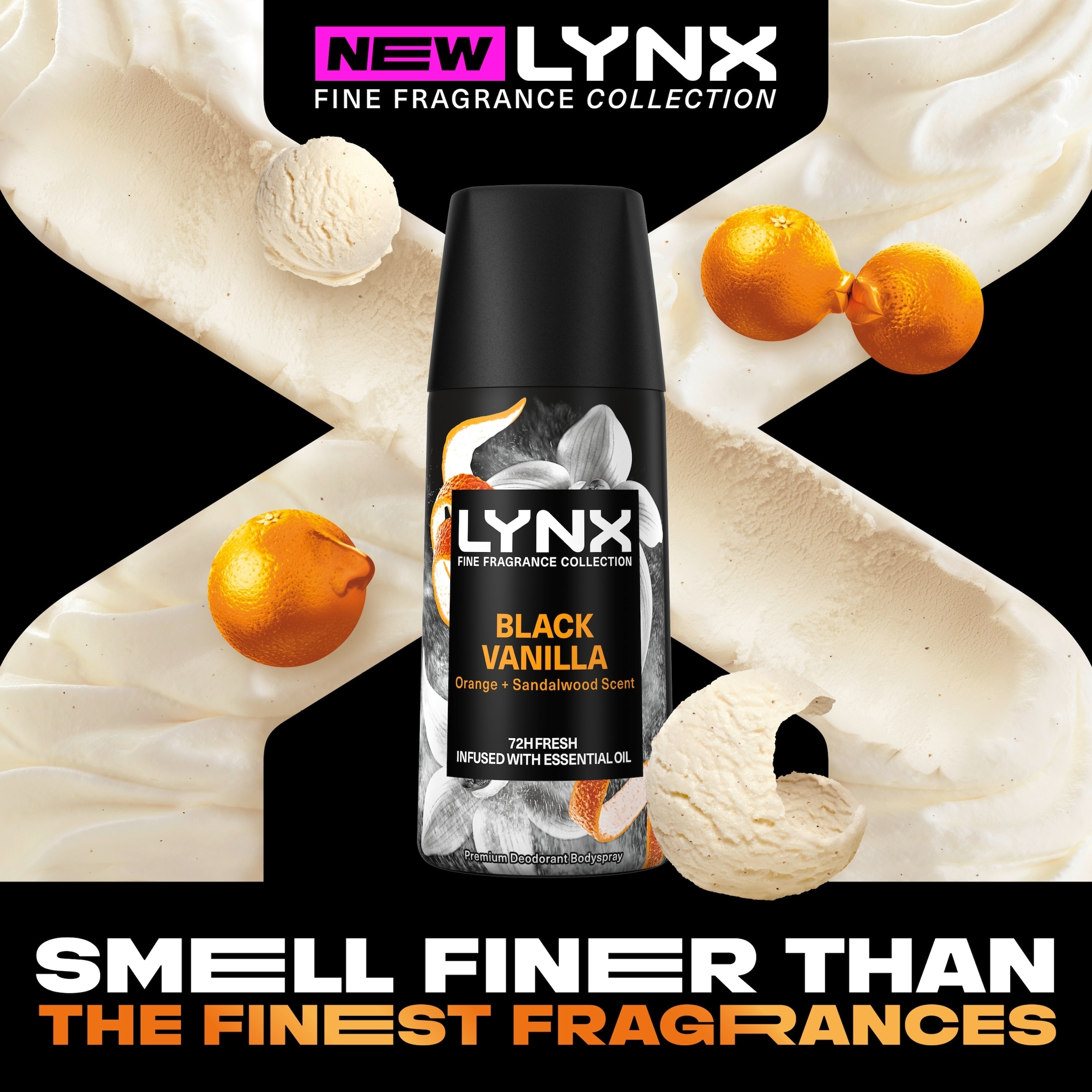 Lynx Fine Fragrance Black Vanilla Deodorant Bodyspray 35ml thumbnail 2