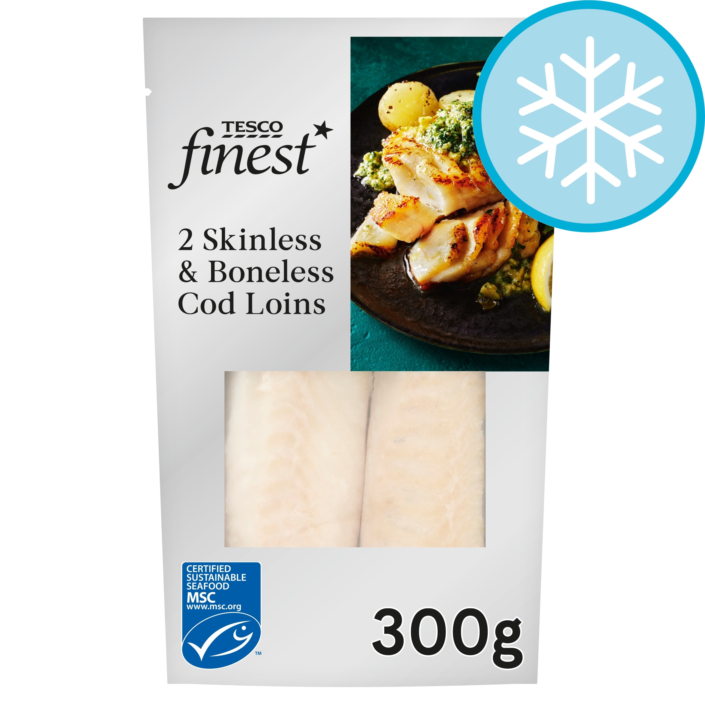 Tesco Finest 2 Skinless & Boneless Cod Loins 300g