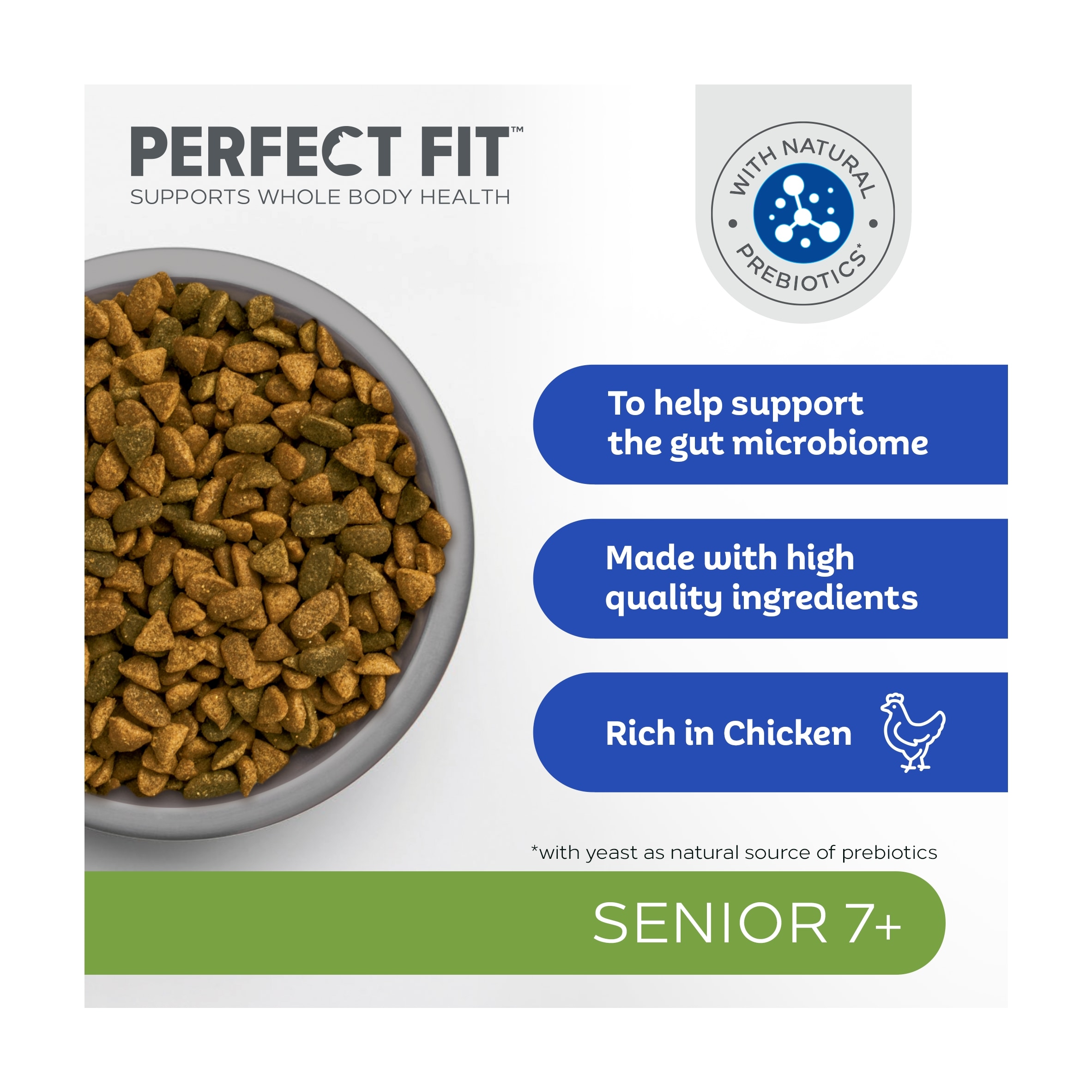 PERFECT FIT Cat Complete Dry Food Senior 7+ Chicken 2.8kg thumbnail 3
