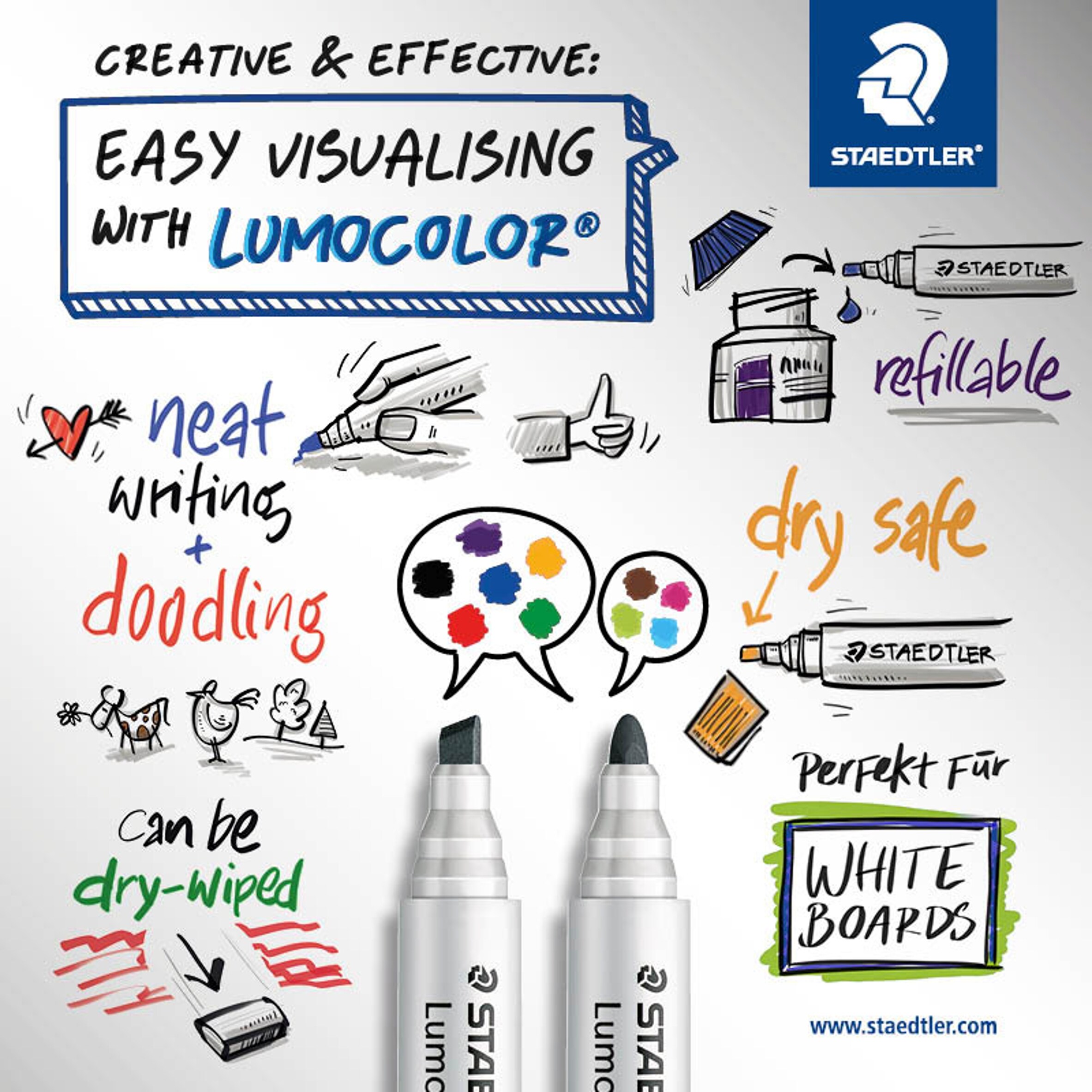 Staedtler Whiteboard Markers 10pk thumbnail 3