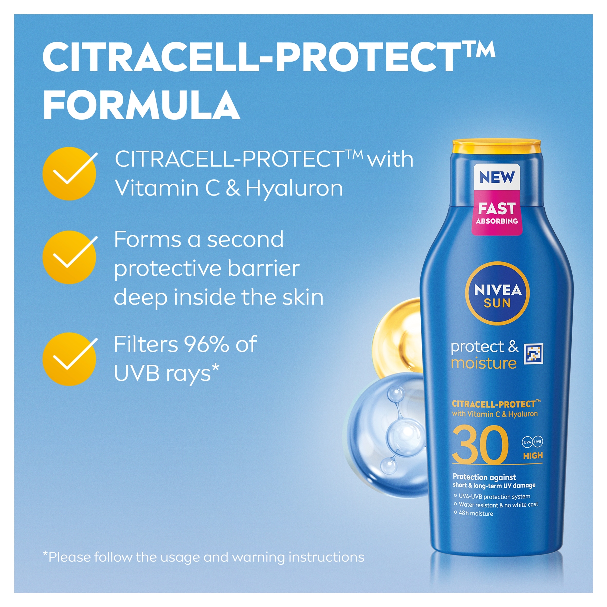 NIVEA SUN Protect & Moisture SPF30 Sun Cream Lotion 400ml thumbnail 2