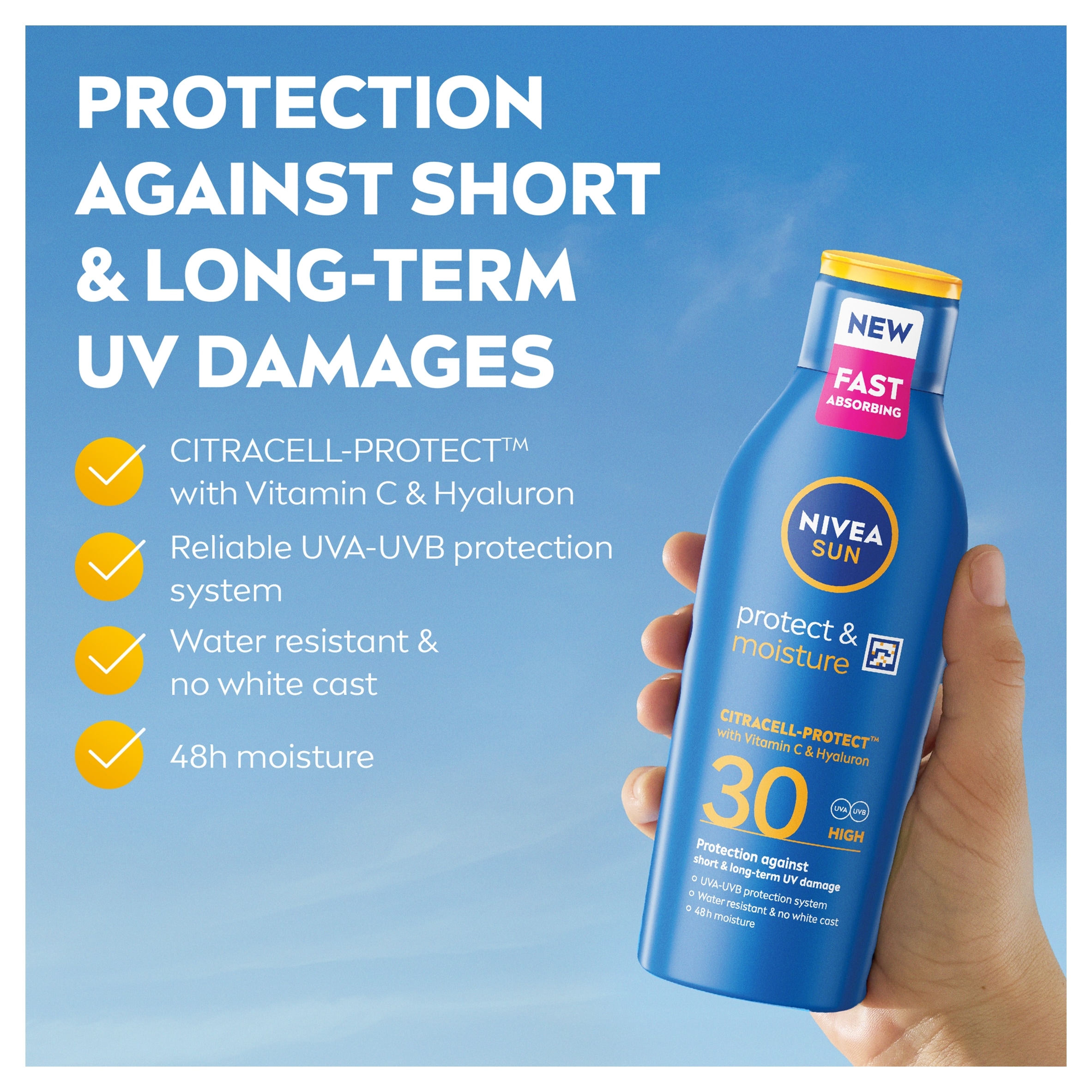 NIVEA SUN Protect & Moisture SPF30 Sun Cream Lotion 400ml thumbnail 5