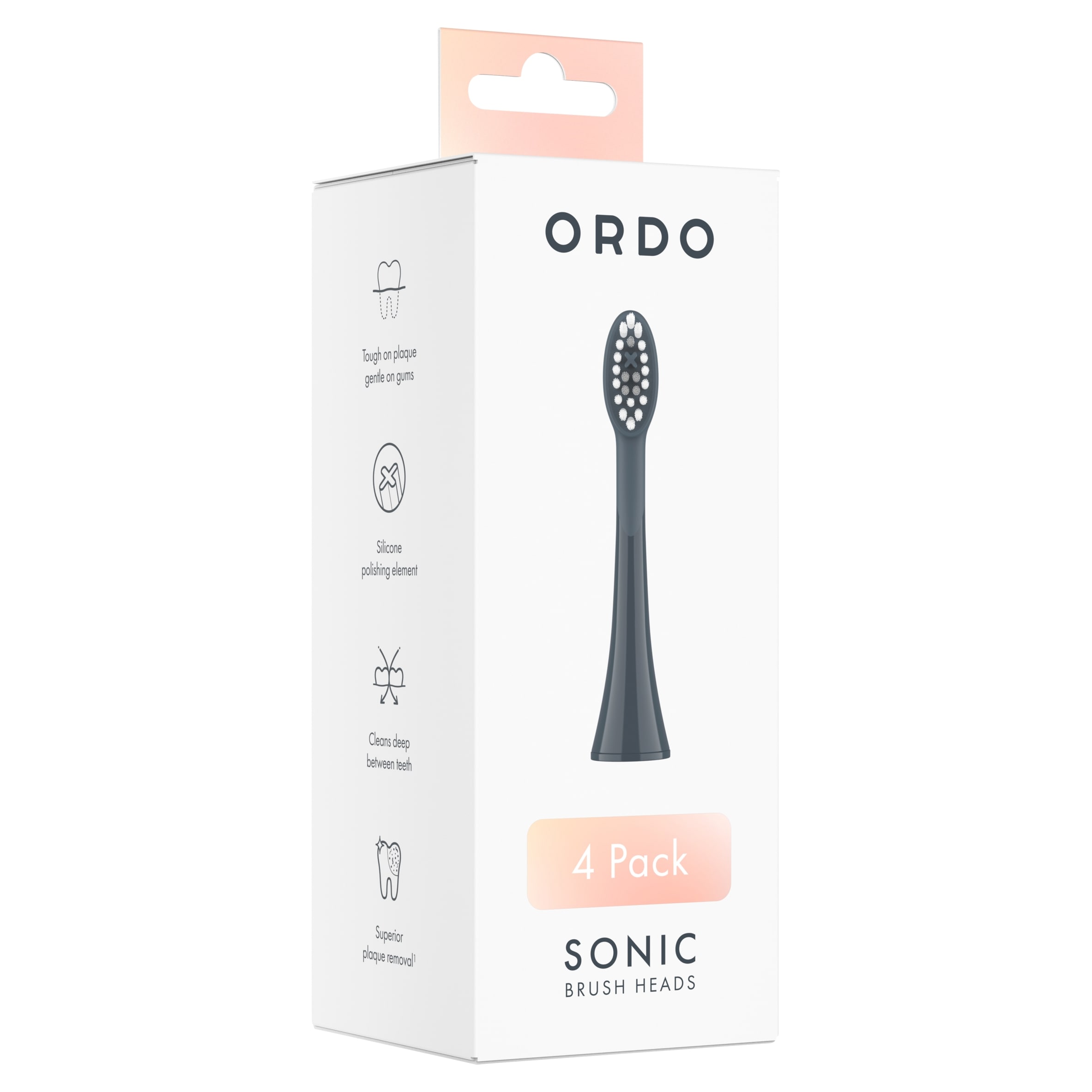 Ordo Sonic Brush Heads Charcoal Grey & Stone 4 Pack