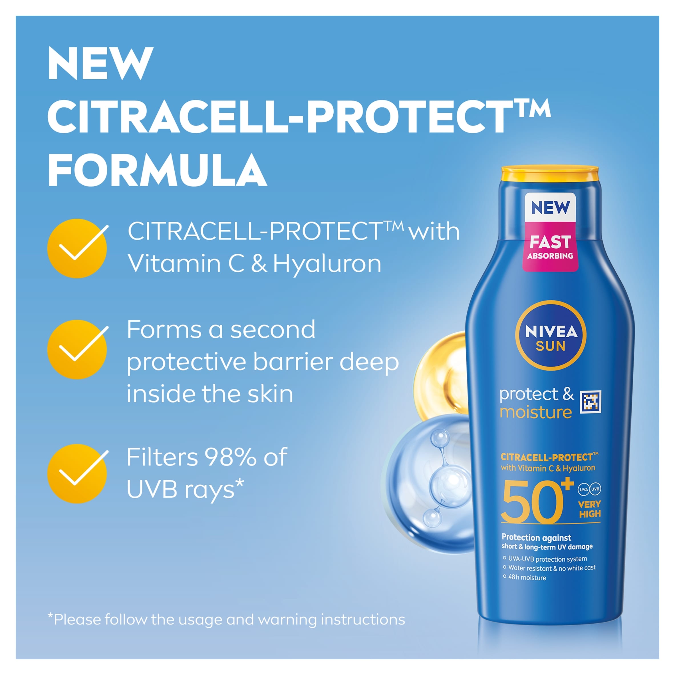NIVEA SUN Protect & Moisture Sun Cream Lotion SPF50+ 400ml thumbnail 2