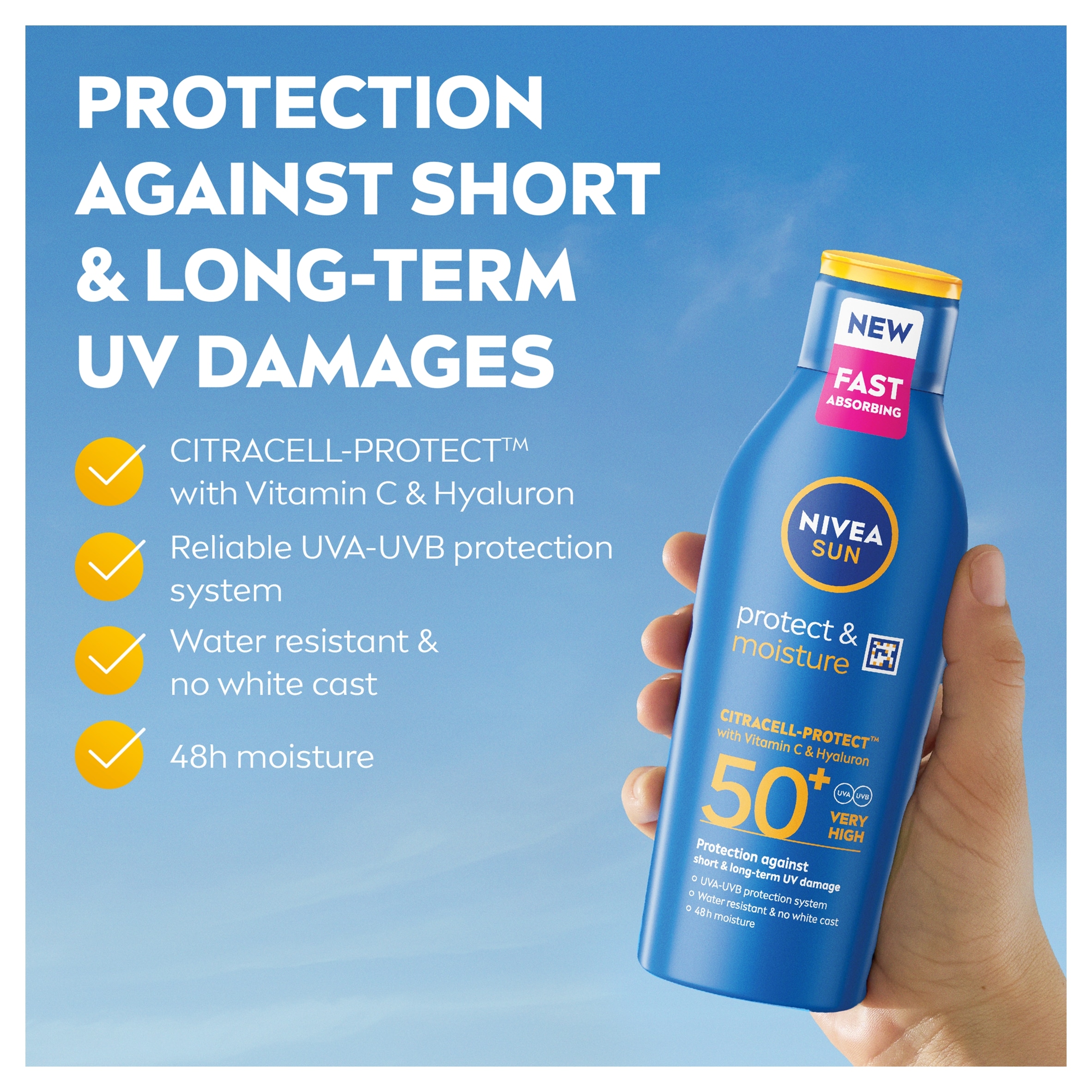 NIVEA SUN Protect & Moisture Sun Cream Lotion SPF50+ 400ml thumbnail 4