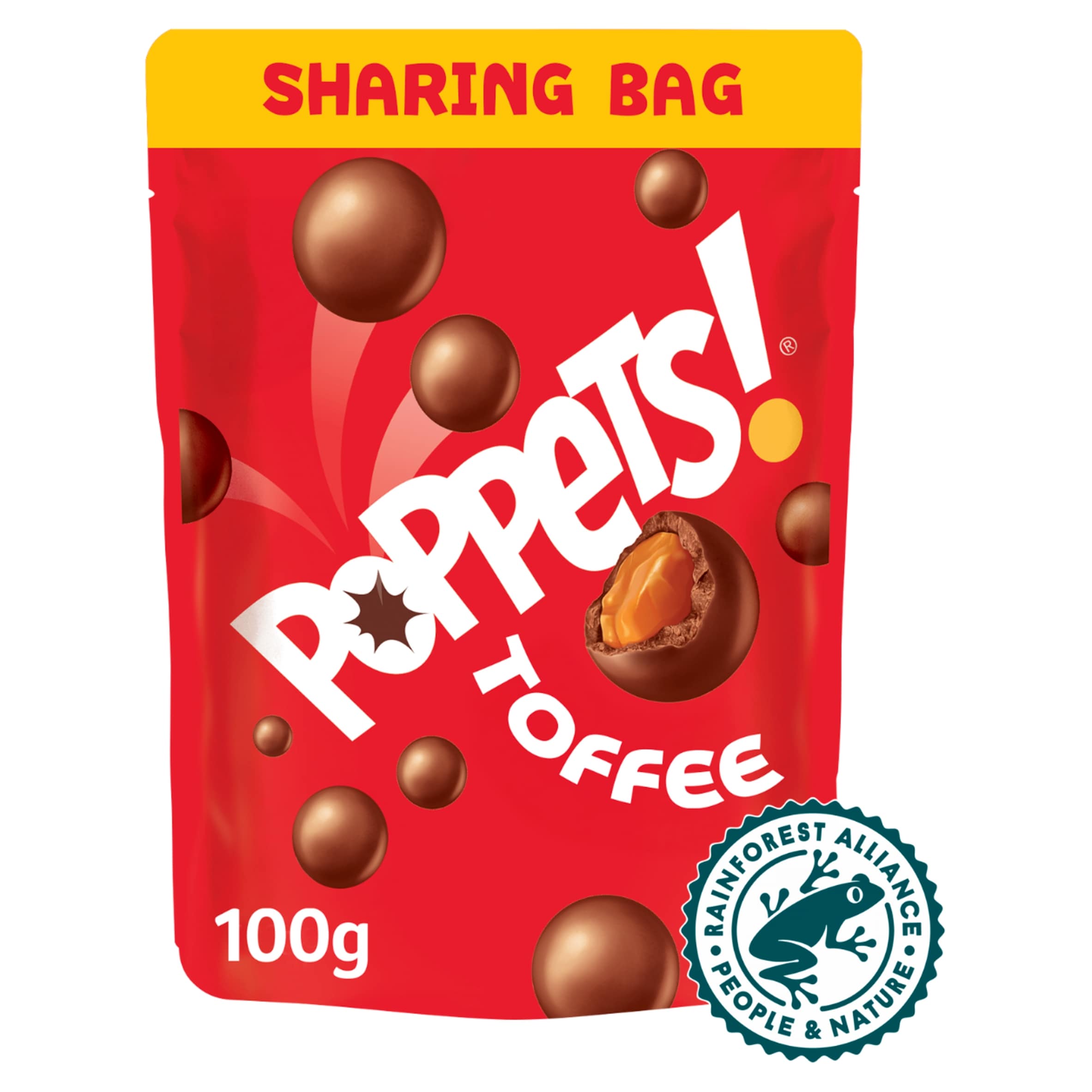 POPPETS TOFFEE POUCH 100G