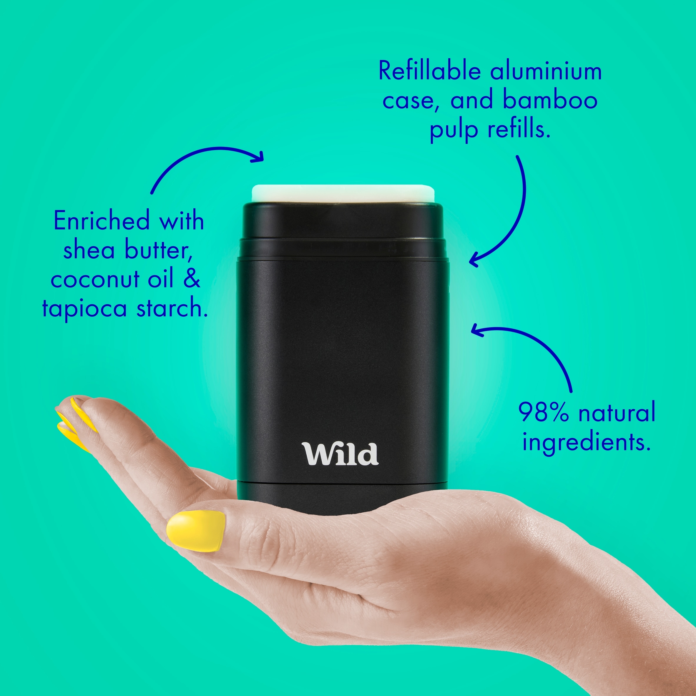 Wild Sandalwood & Cedar Refillable Natural Deodorant 40g thumbnail 3