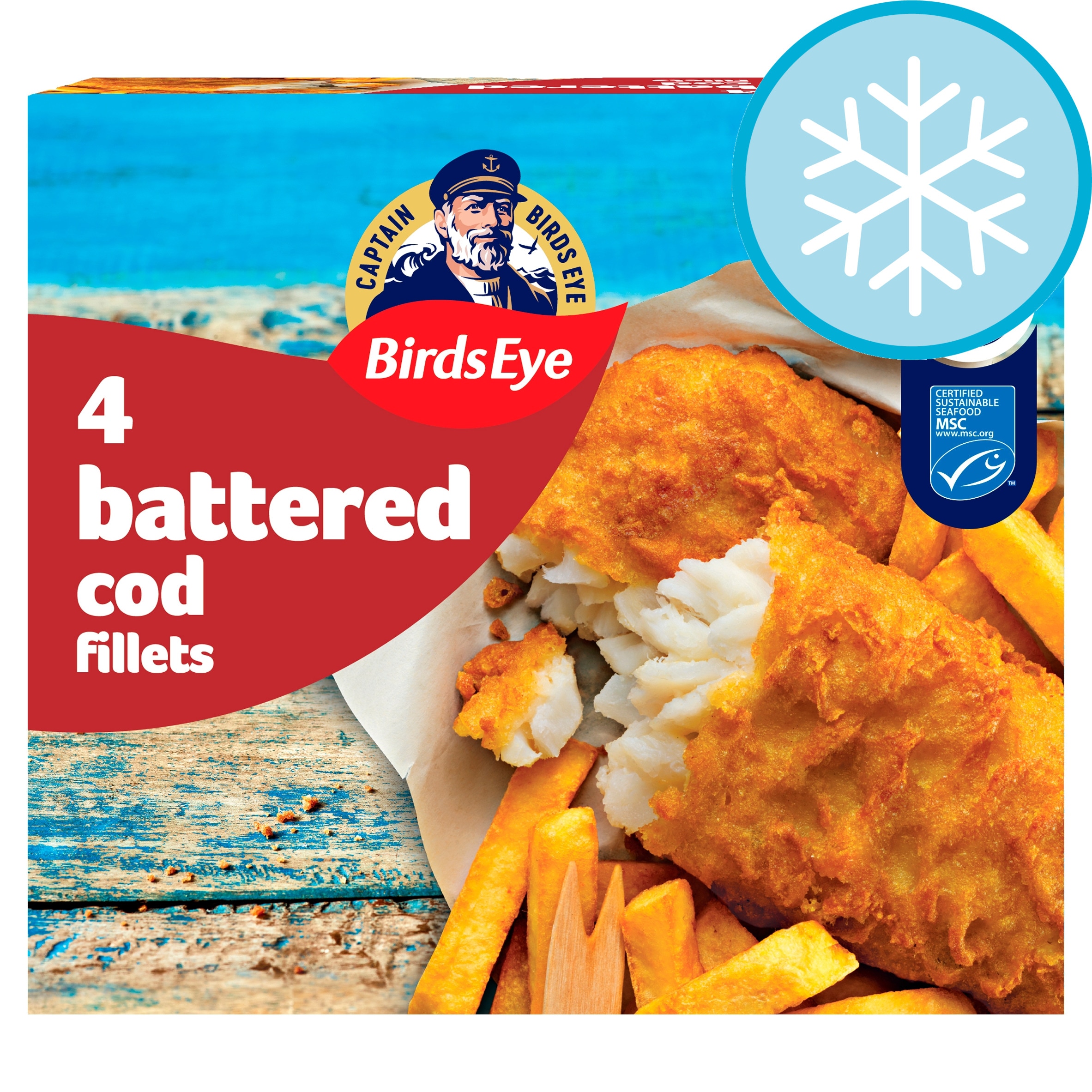 Birds Eye 4 Battered Cod Fillets 400g