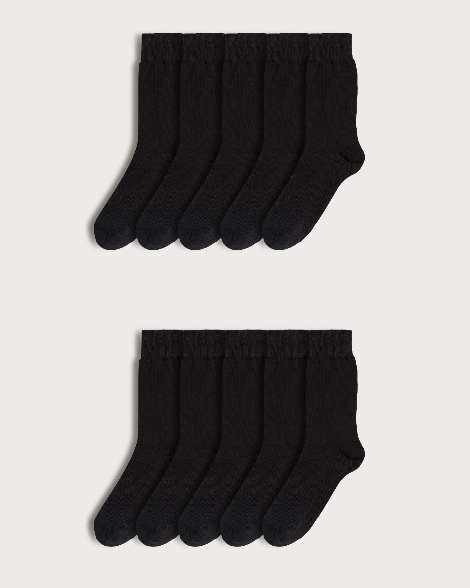 F&F 10-Pack Cotton Rich Ankle Socks in Black
