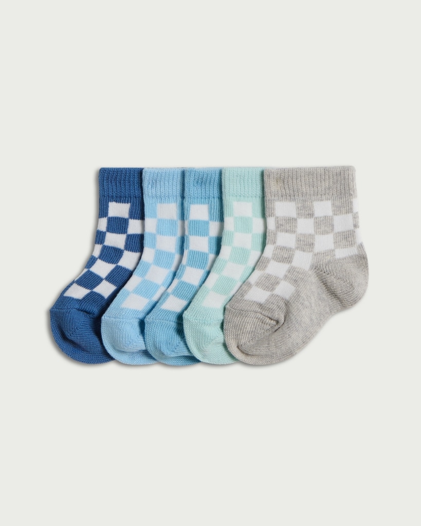 F&F Baby 5-Pack Checked Ankle Socks in Multi