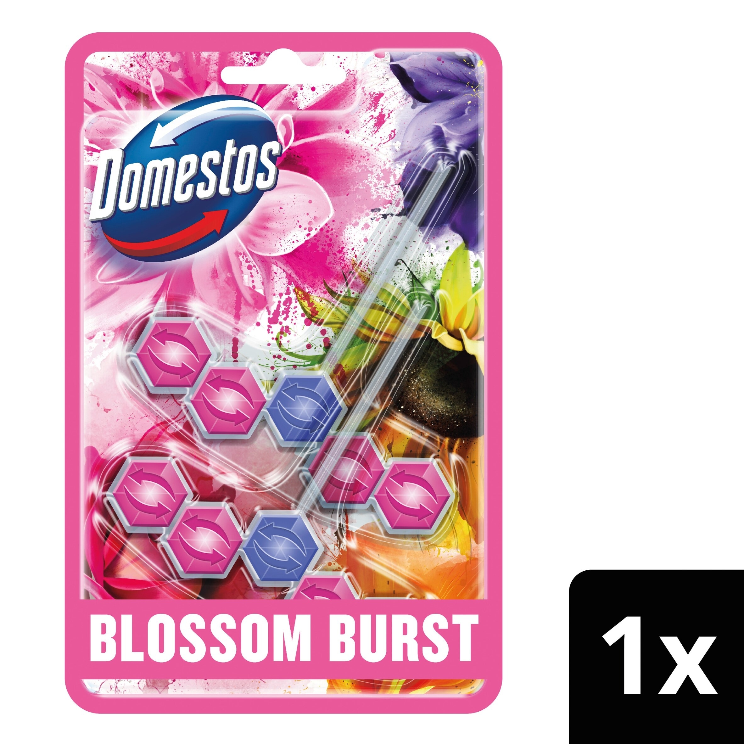 Domestos Power 5 Toilet Rim Block Blossom Burst 2x50g