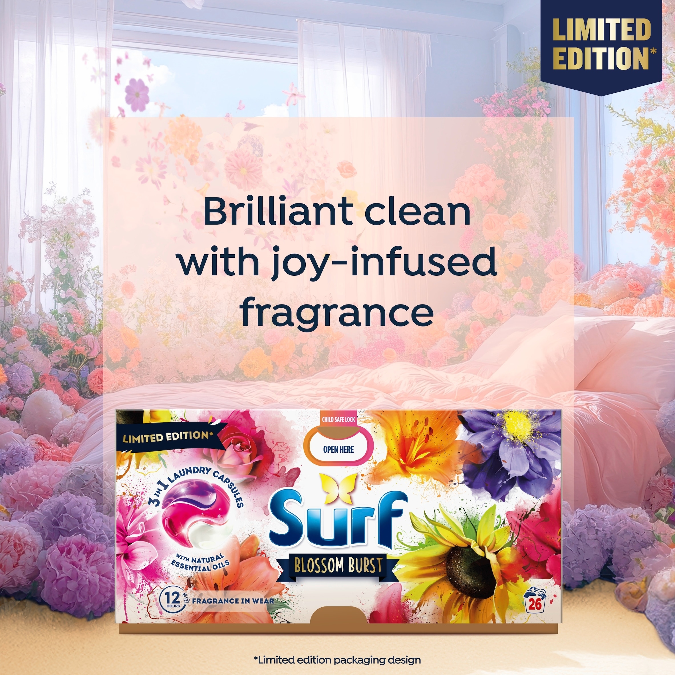 Surf 3 in 1 Blossom Burst Laundry Capsules 26 Washes 449g thumbnail 2