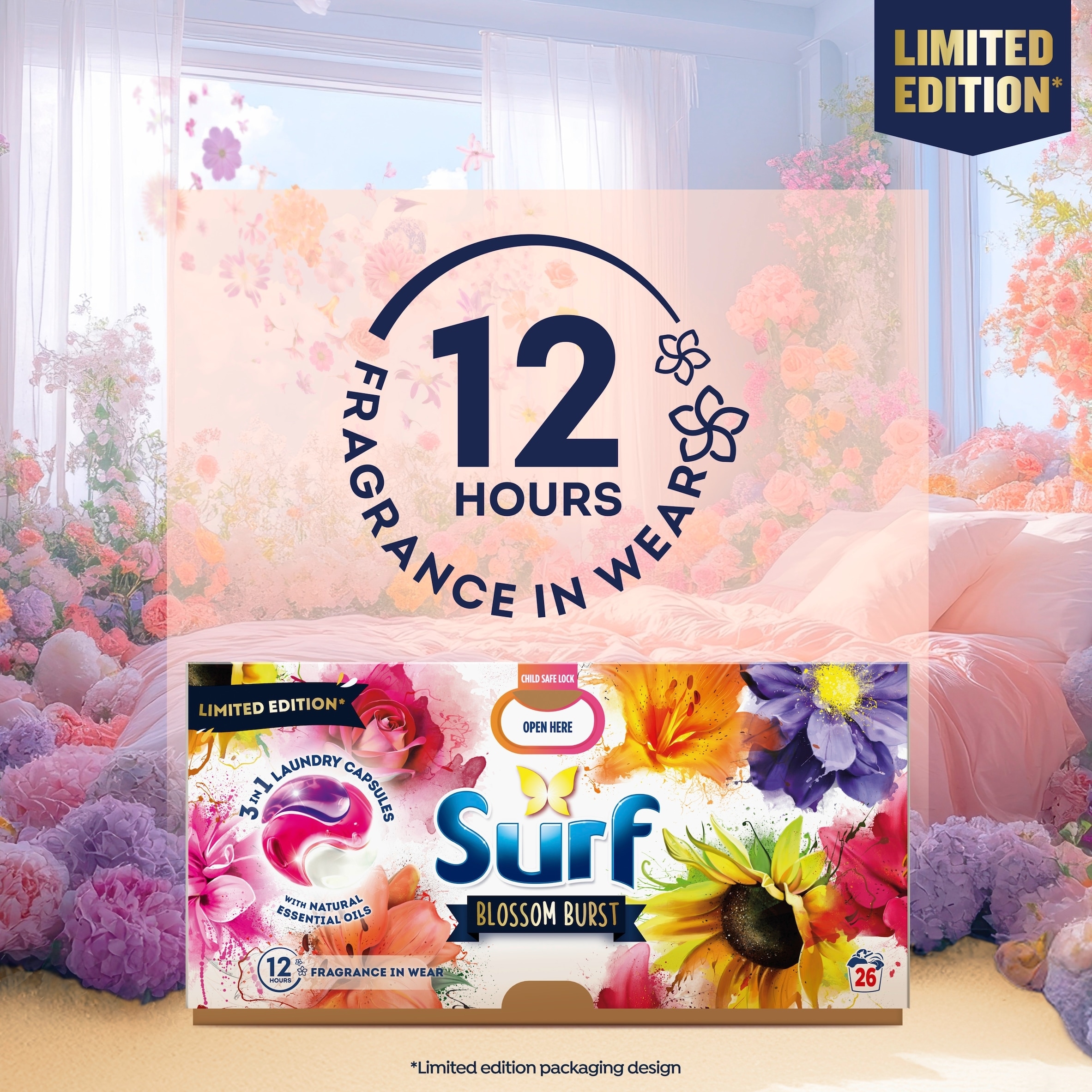 Surf 3 in 1 Blossom Burst Laundry Capsules 26 Washes 449g thumbnail 3