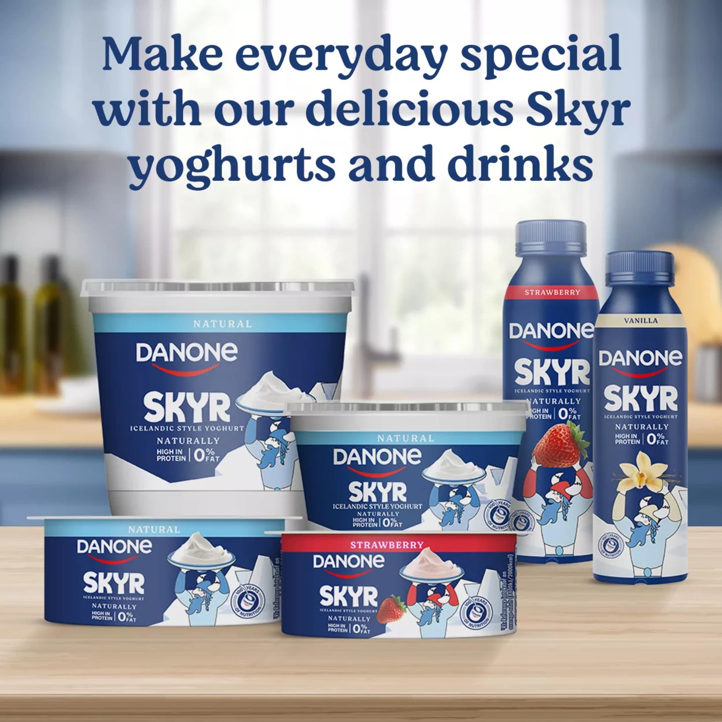 Danone Skyr High Protein 0% Fat Natural Yoghurt 480g thumbnail 4