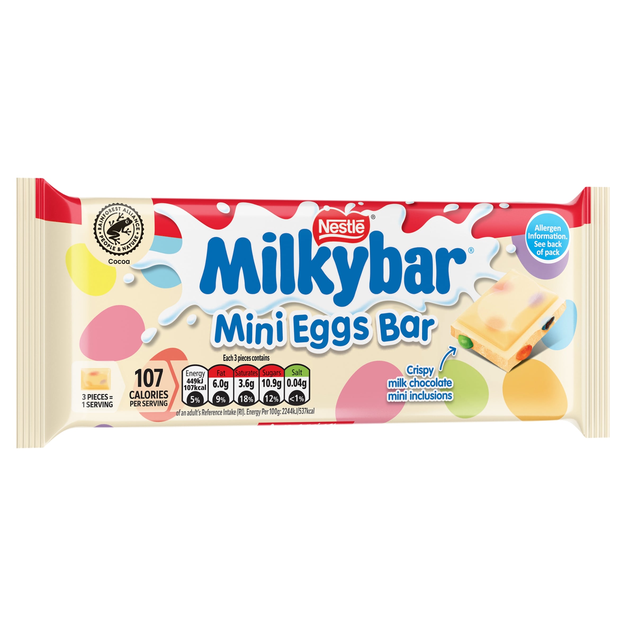 Milkybar Mini Eggs Easter White Chocolate Sharing Bar 100g thumbnail 2