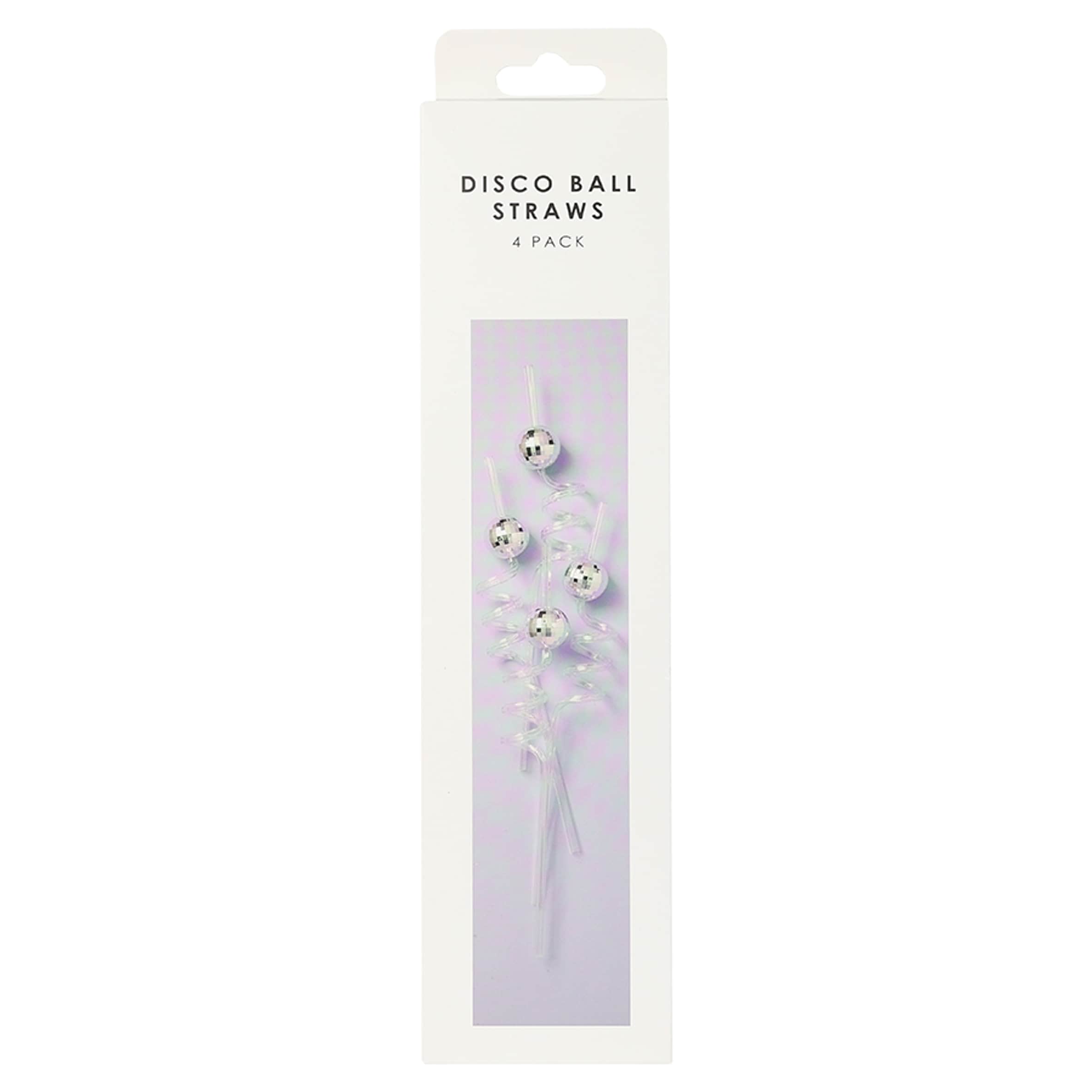 Table Fun Disco Ball Straws 4 Pack