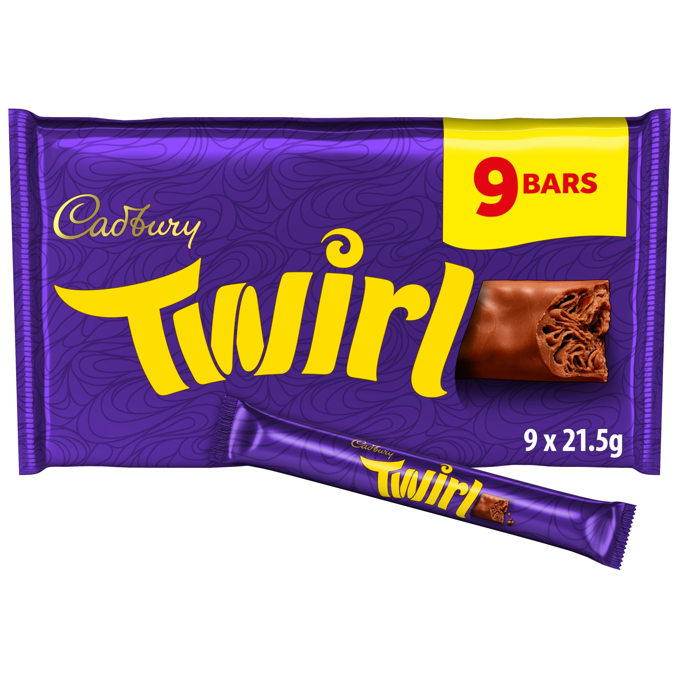 Cadbury Twirl Chocolate Bar 9 Pack Multipack 193.5g