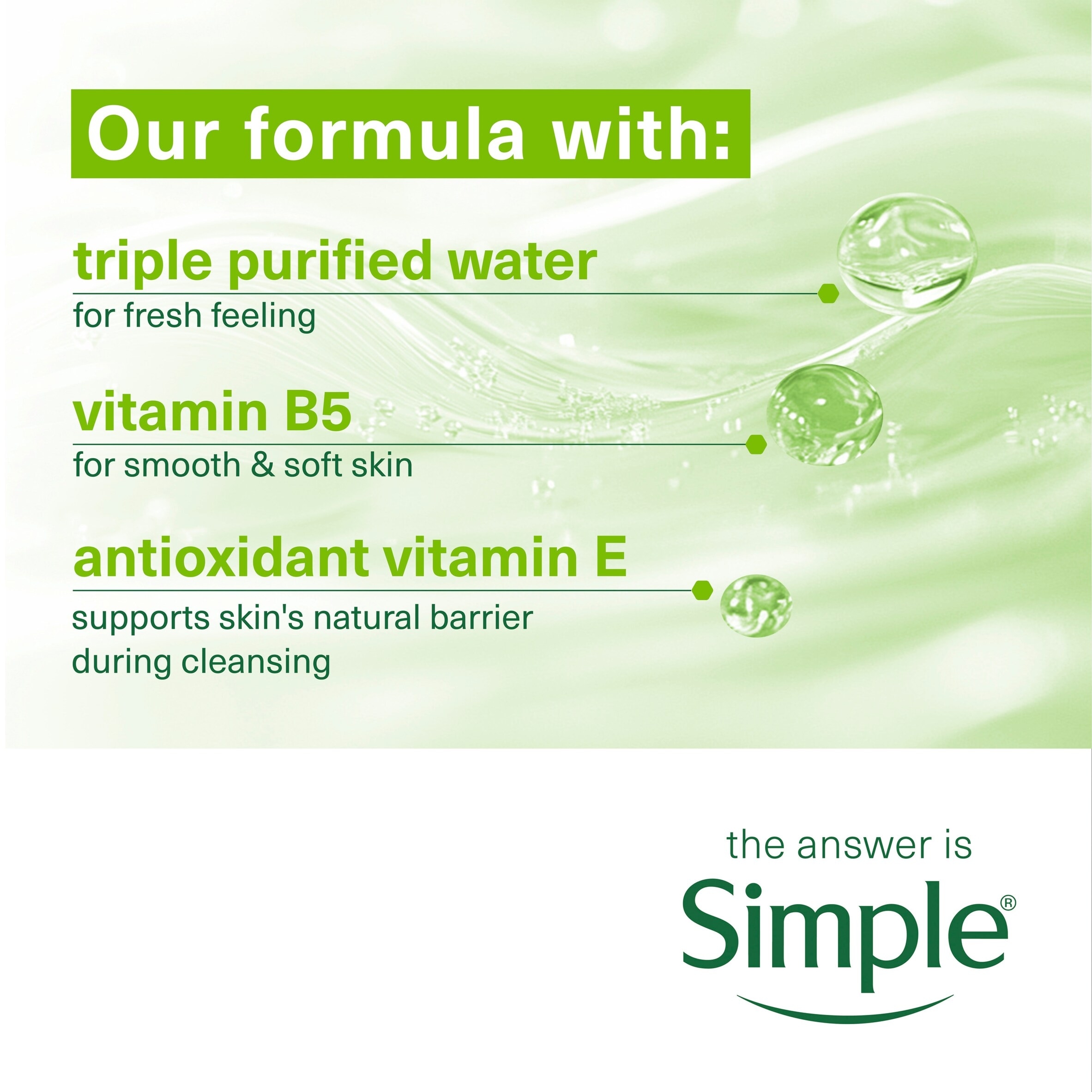 Simple Cleansing Biodegradable Wipes 33 Pack thumbnail 3