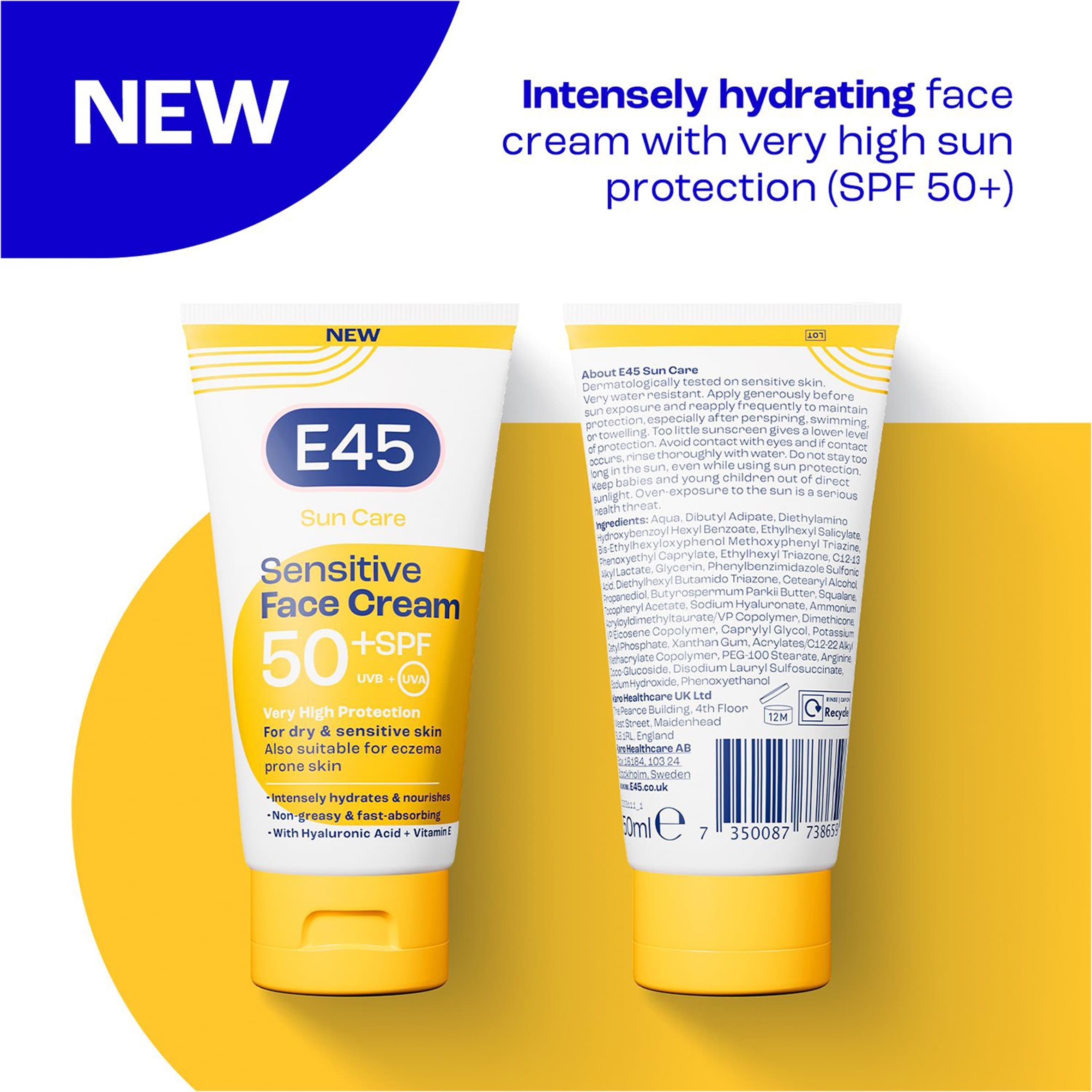 E45 Sun Care Sensitive Face Cream SPF50+ 50ml thumbnail 2