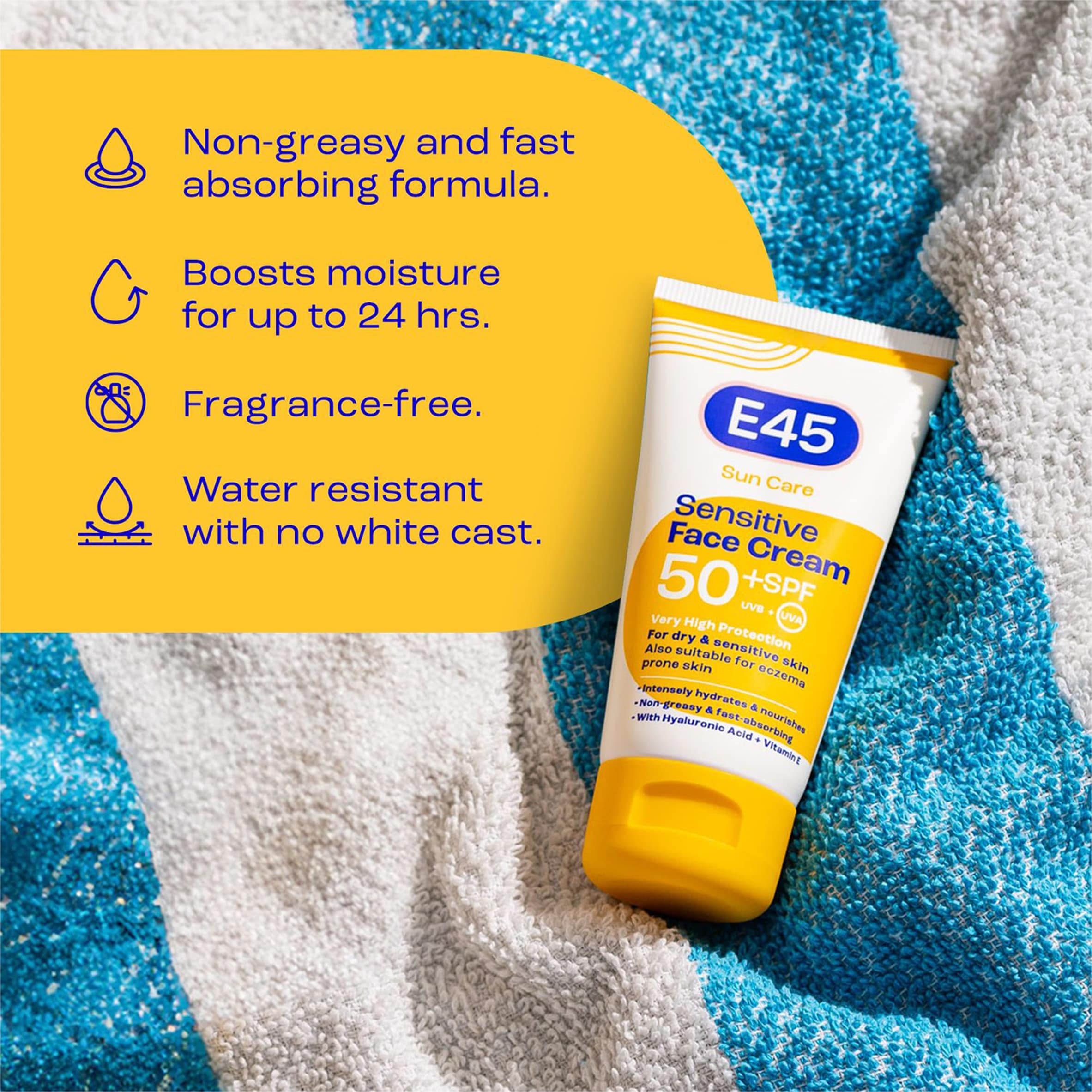 E45 Sun Care Sensitive Face Cream SPF50+ 50ml thumbnail 5