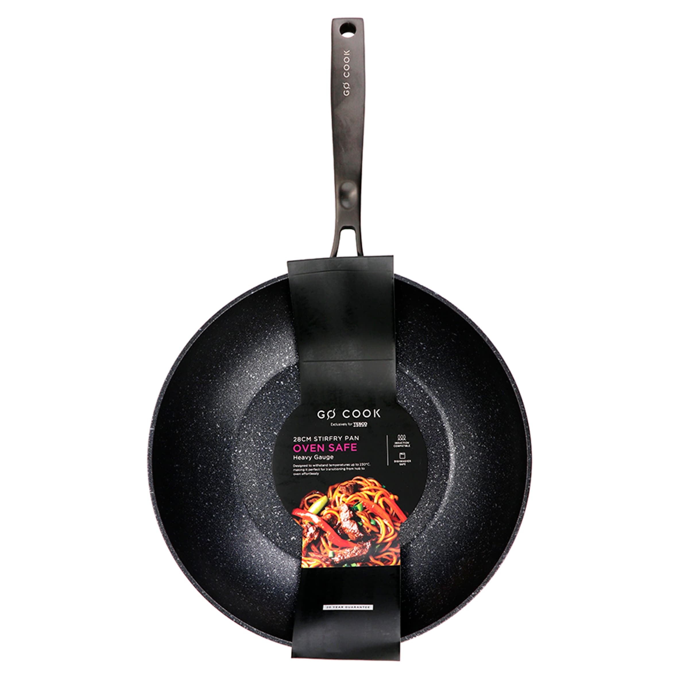 Go Cook Black Oven Safe Stirfry 28cm