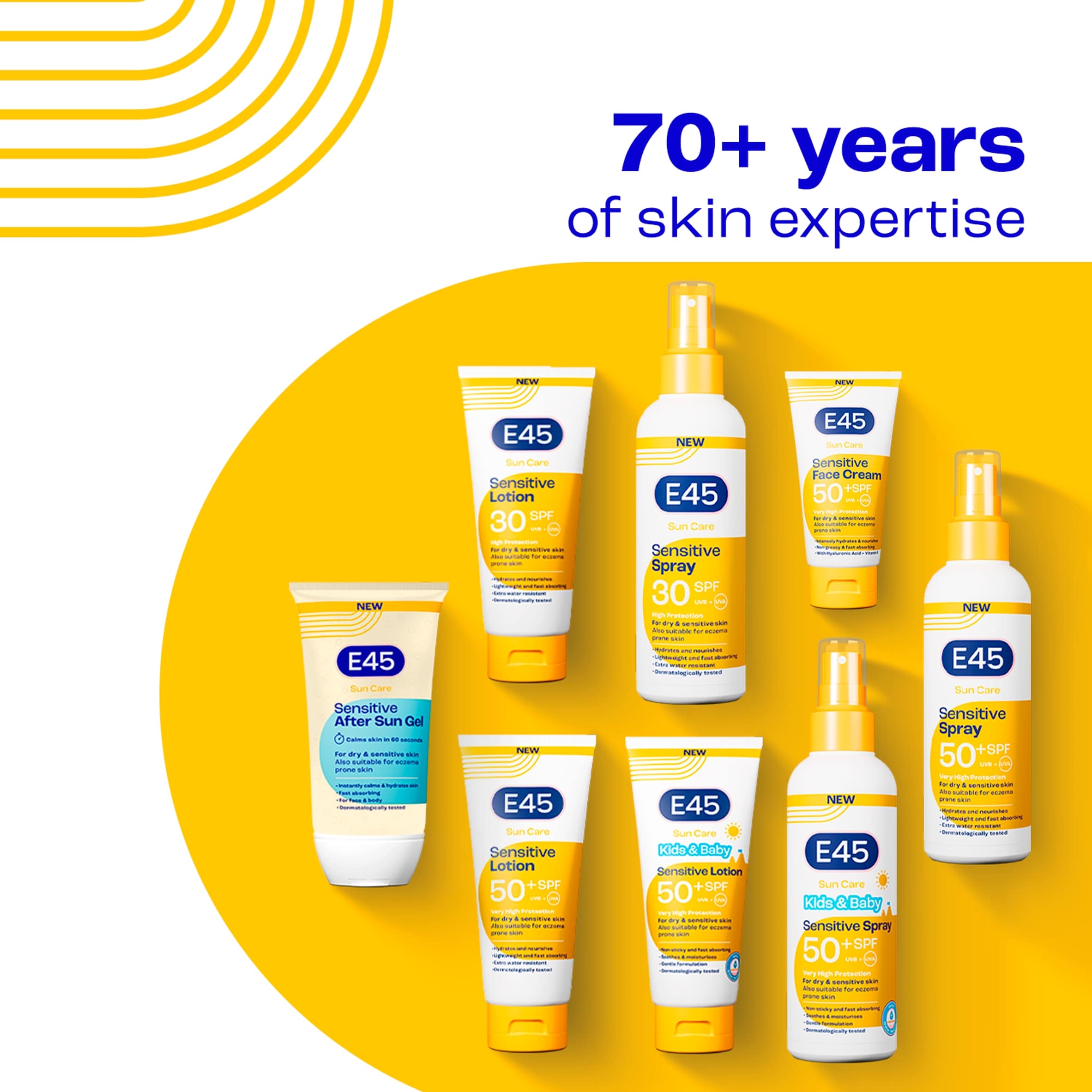 E45 Sun Care Sensitive Sun Cream Lotion SPF30 180ml thumbnail 3