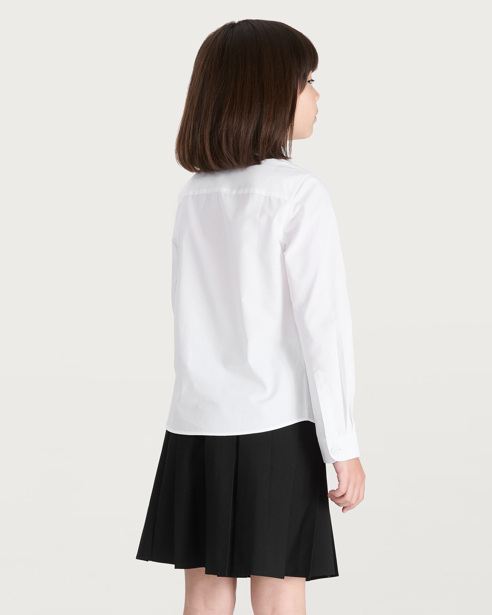 F&F School Girls 3-Pack Slim Fit Long Sleeved Shirts in White thumbnail 3