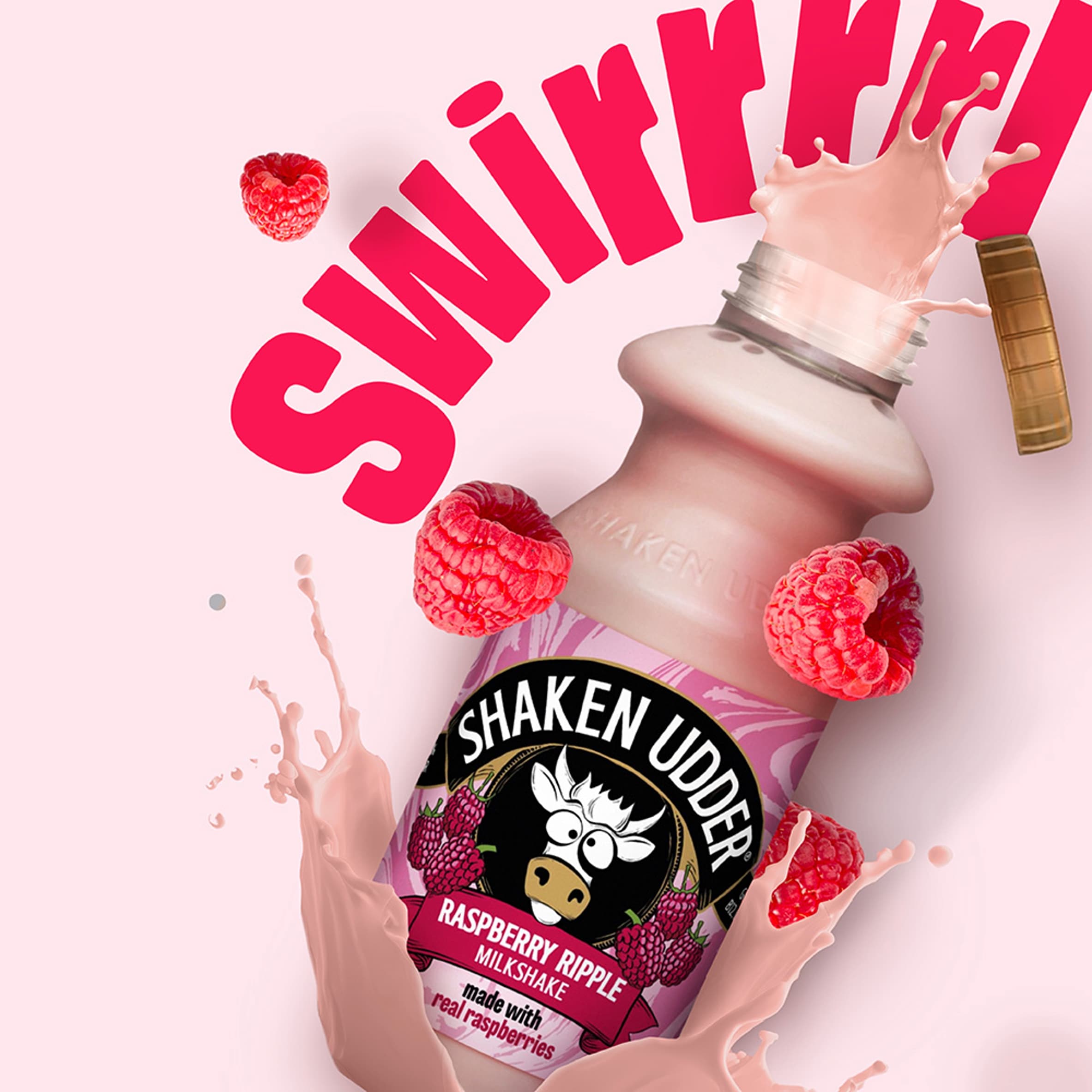 Shaken Udder Raspberry Ripple Milkshake 330ml thumbnail 4