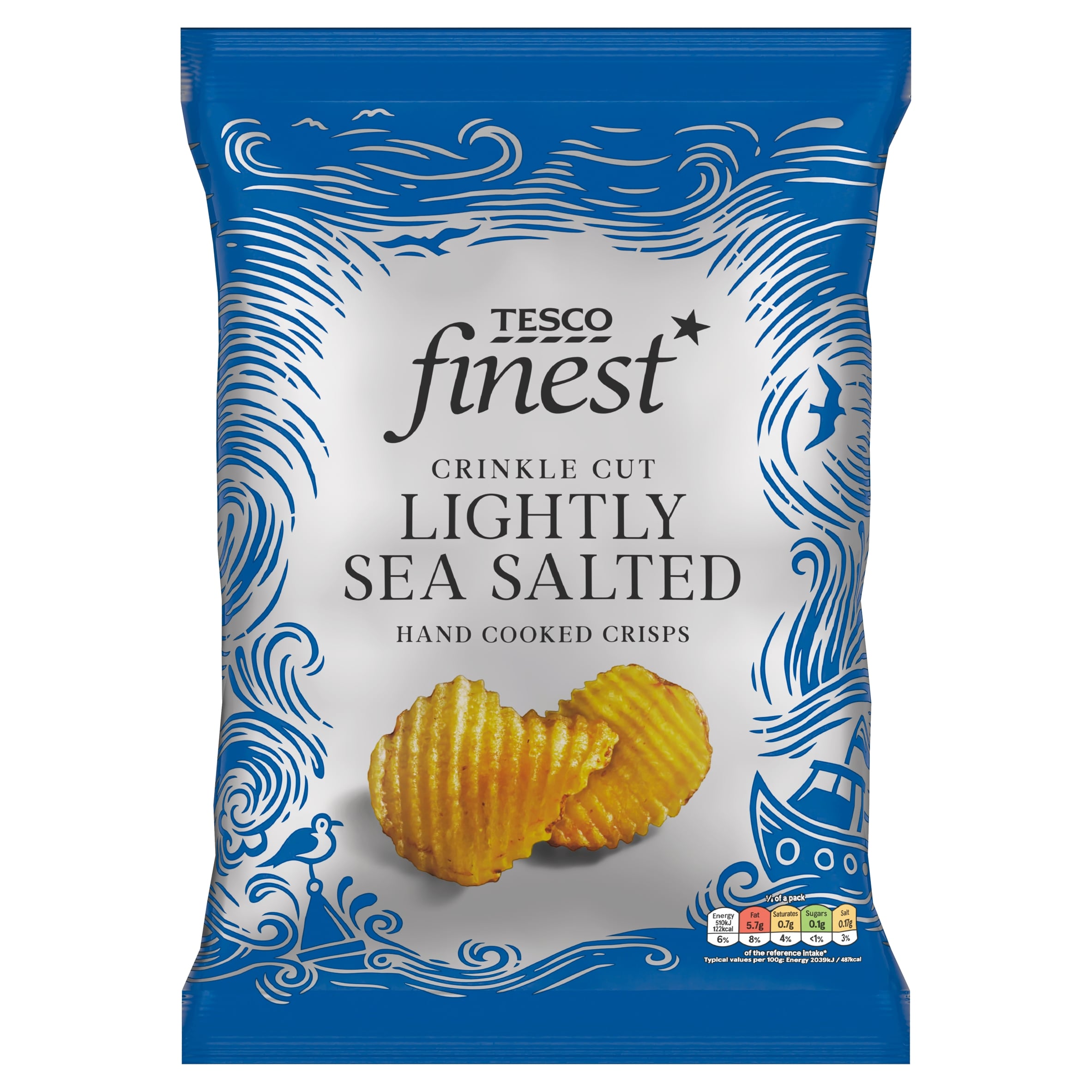 Tesco Finest Lightly Sea Salted Crinkle Cut Crisps 150g