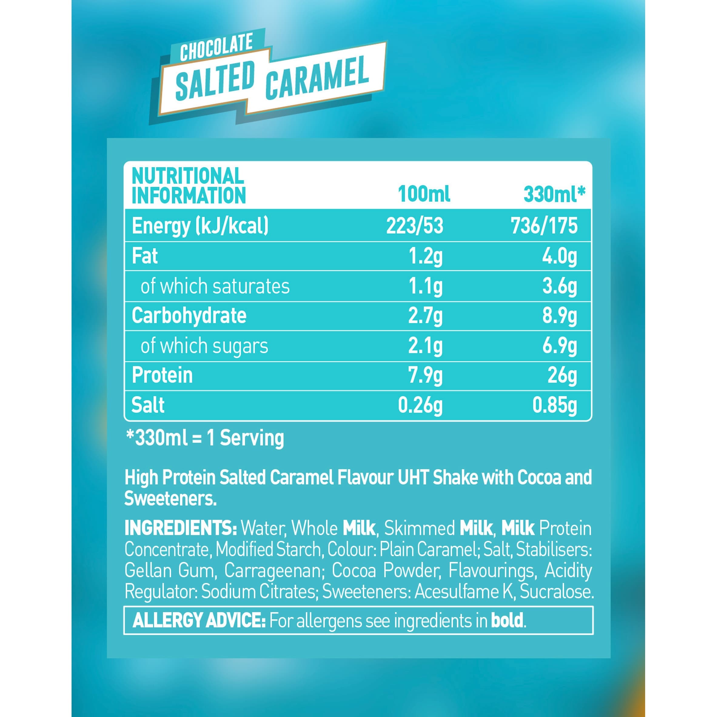 Grenade Protein Shake Chocolate Salted Caramel Flavour 330ml thumbnail 2