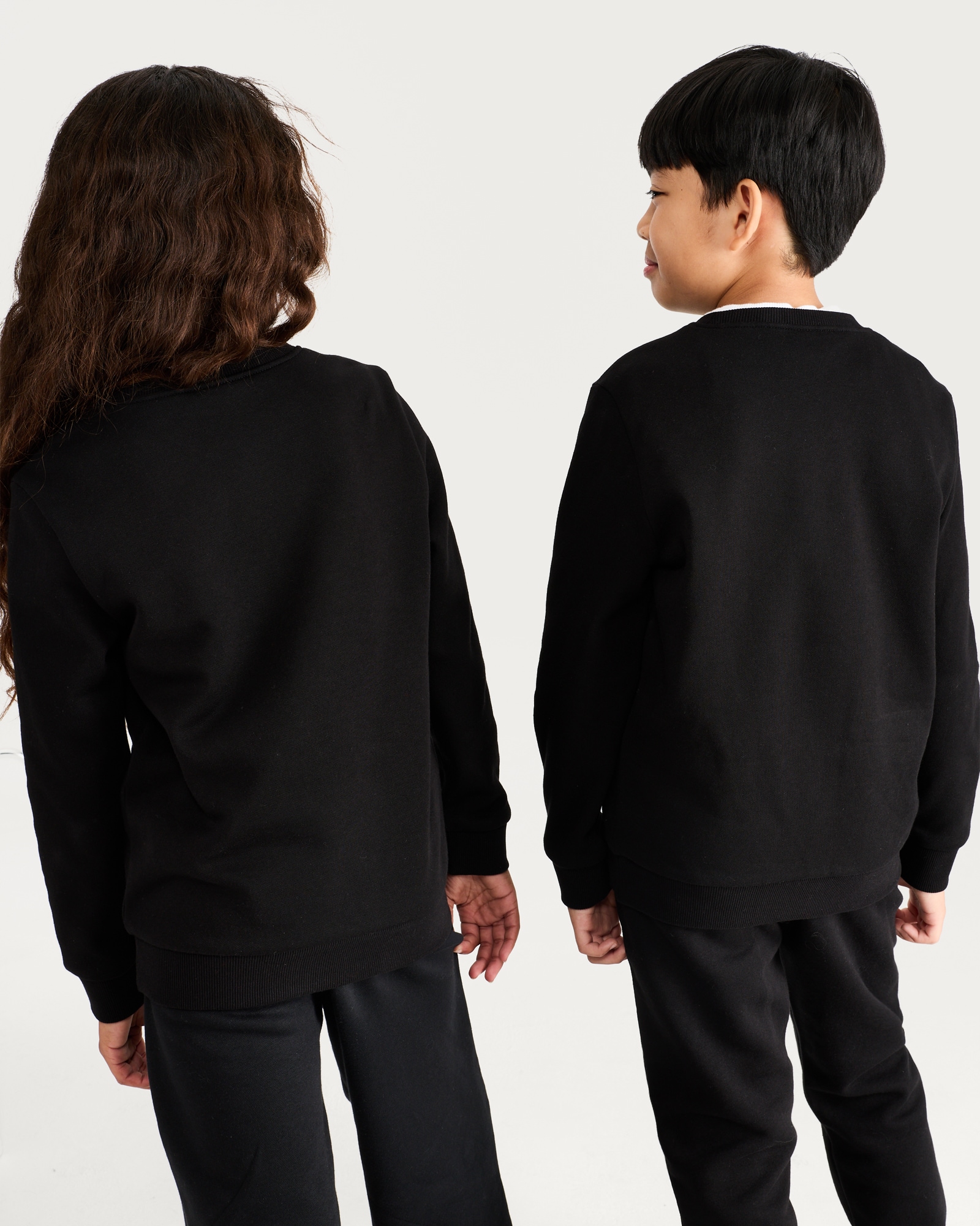 F&F School Unisex 2-Pack Cotton Rich School Sweatshirts in Black thumbnail 3