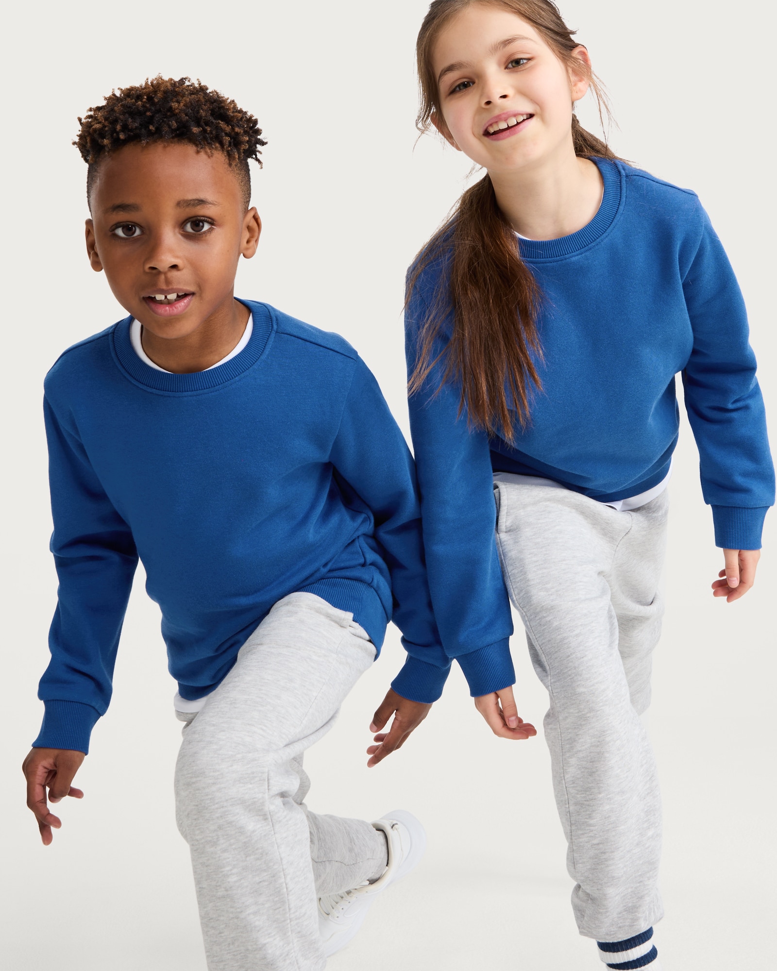 F&F School Unisex 2-Pack Cotton Rich School Sweatshirts in Blue