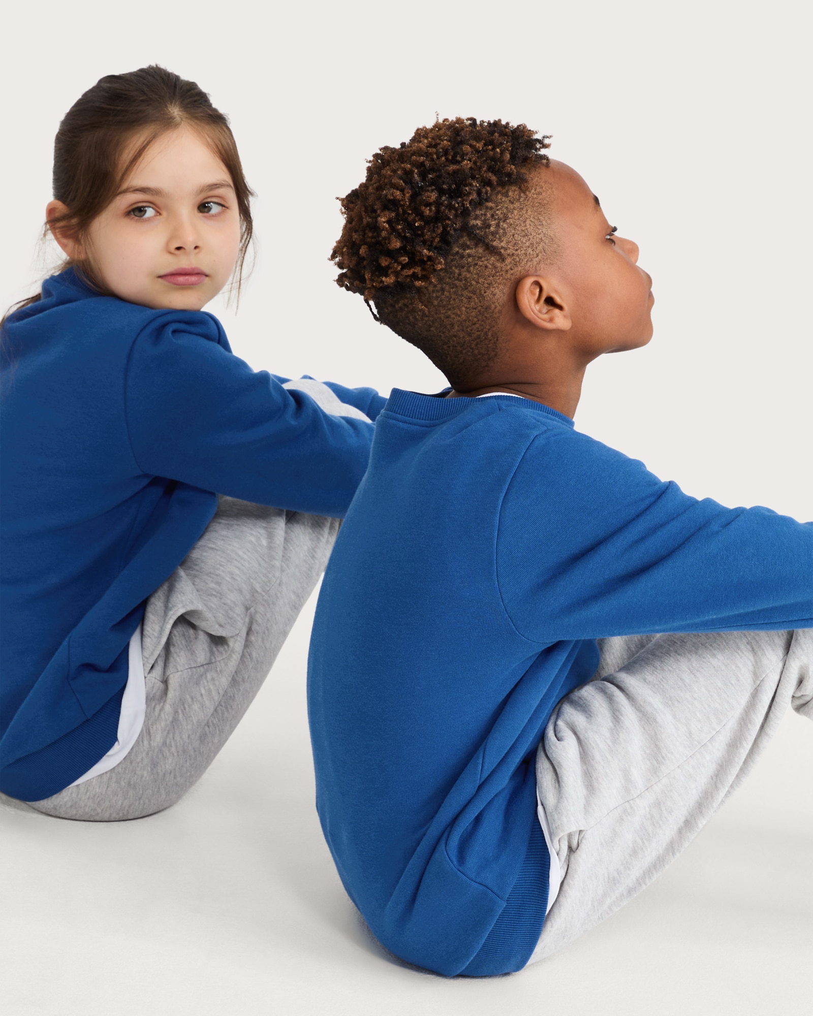 F&F School Unisex 2-Pack Cotton Rich School Sweatshirts in Blue thumbnail 3