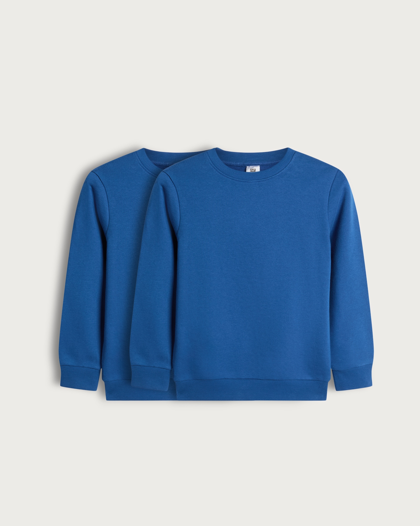 F&F School Unisex 2-Pack Cotton Rich School Sweatshirts in Blue thumbnail 4