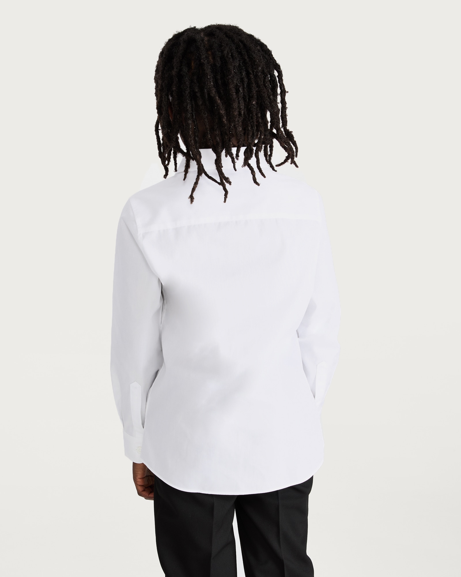 F&F School Boys 3-Pack Regular Fit Long Sleeved Shirts in White thumbnail 3