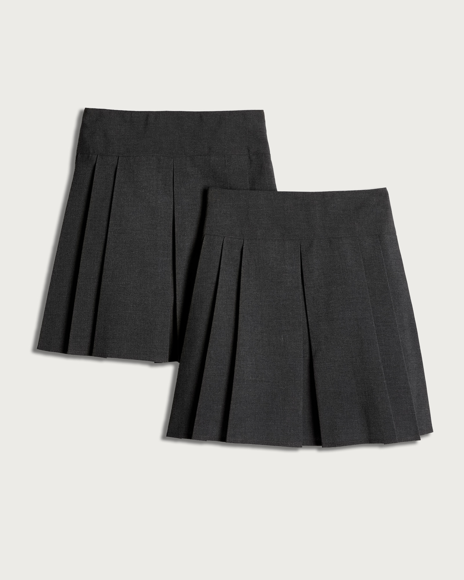 F&F School Girls 2-Pack Pleated Kilt Skirts in Grey thumbnail 2