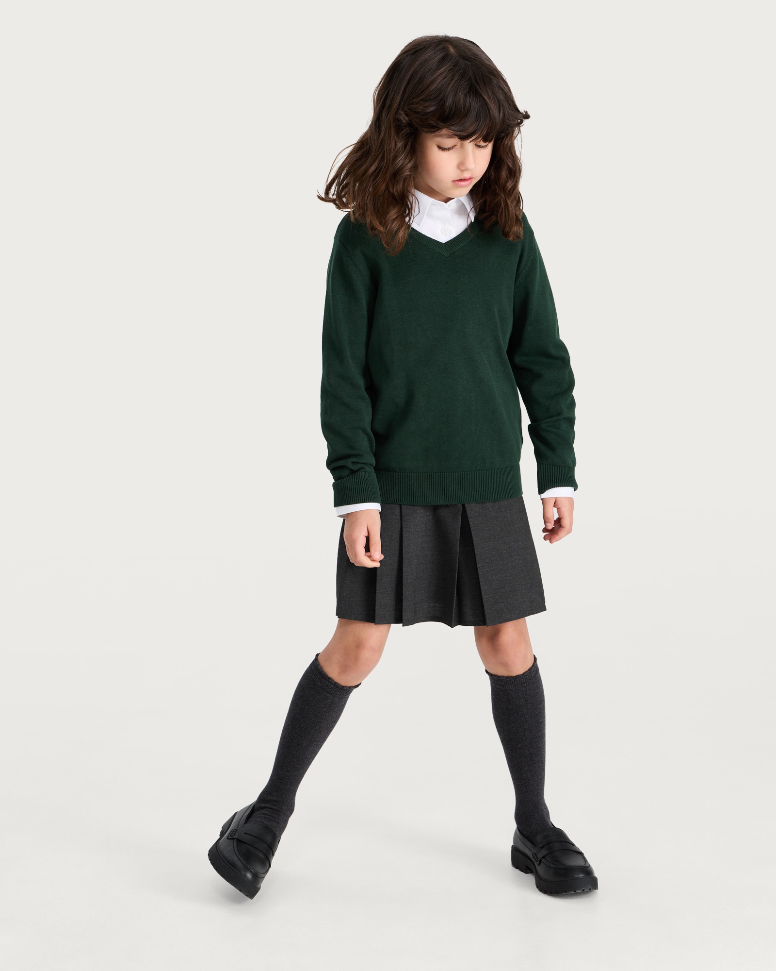 F&F School Girls 2-Pack Pleated Kilt Skirts in Grey thumbnail 3