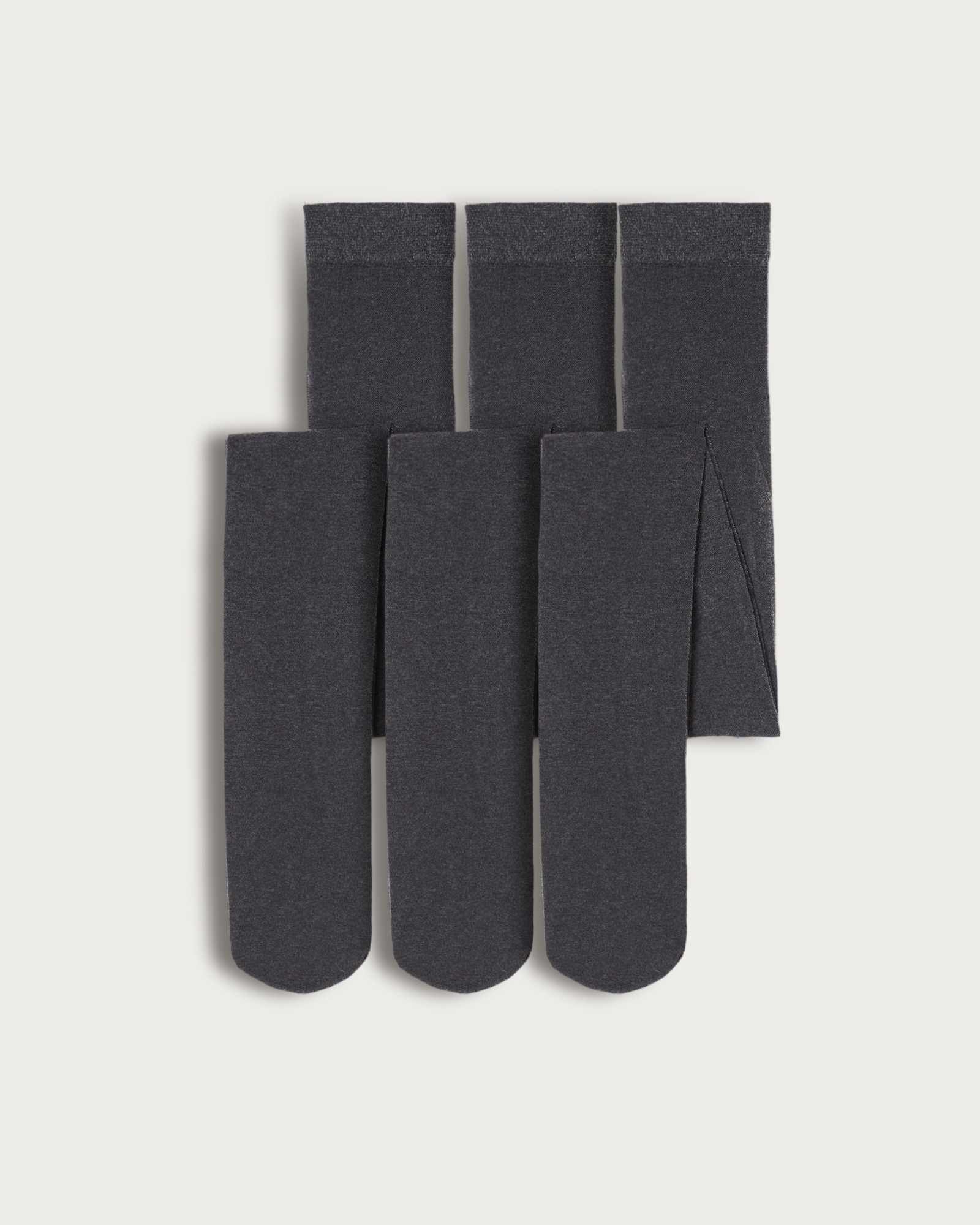 F&F School Girls 3-Pack Opaque Tights in Grey