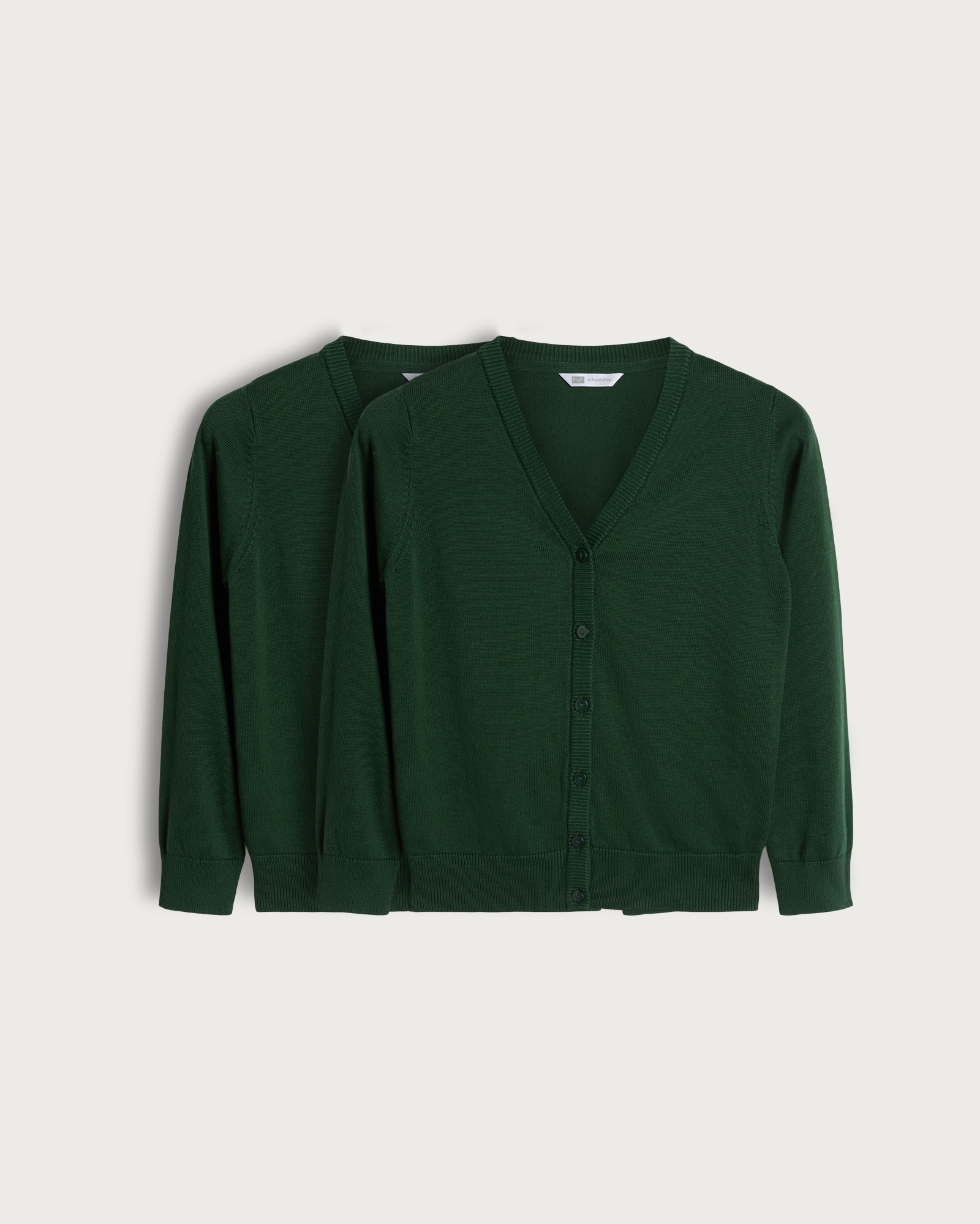 F&F School Unisex 2-Pack Pure Cotton Knitted Cardigans in Green thumbnail 4