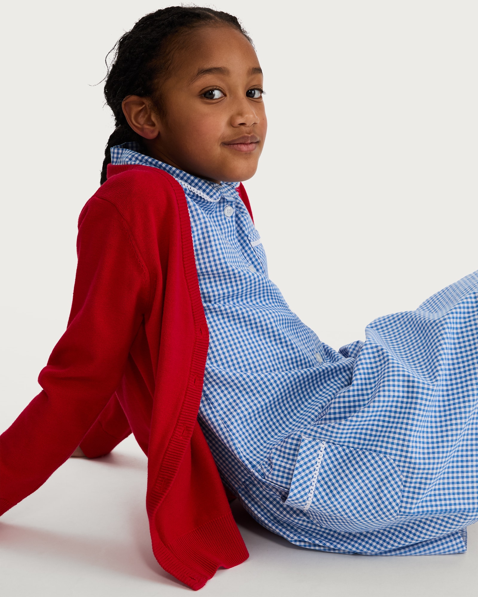 F&F School Unisex 2-Pack Pure Cotton Knitted Cardigans in Red