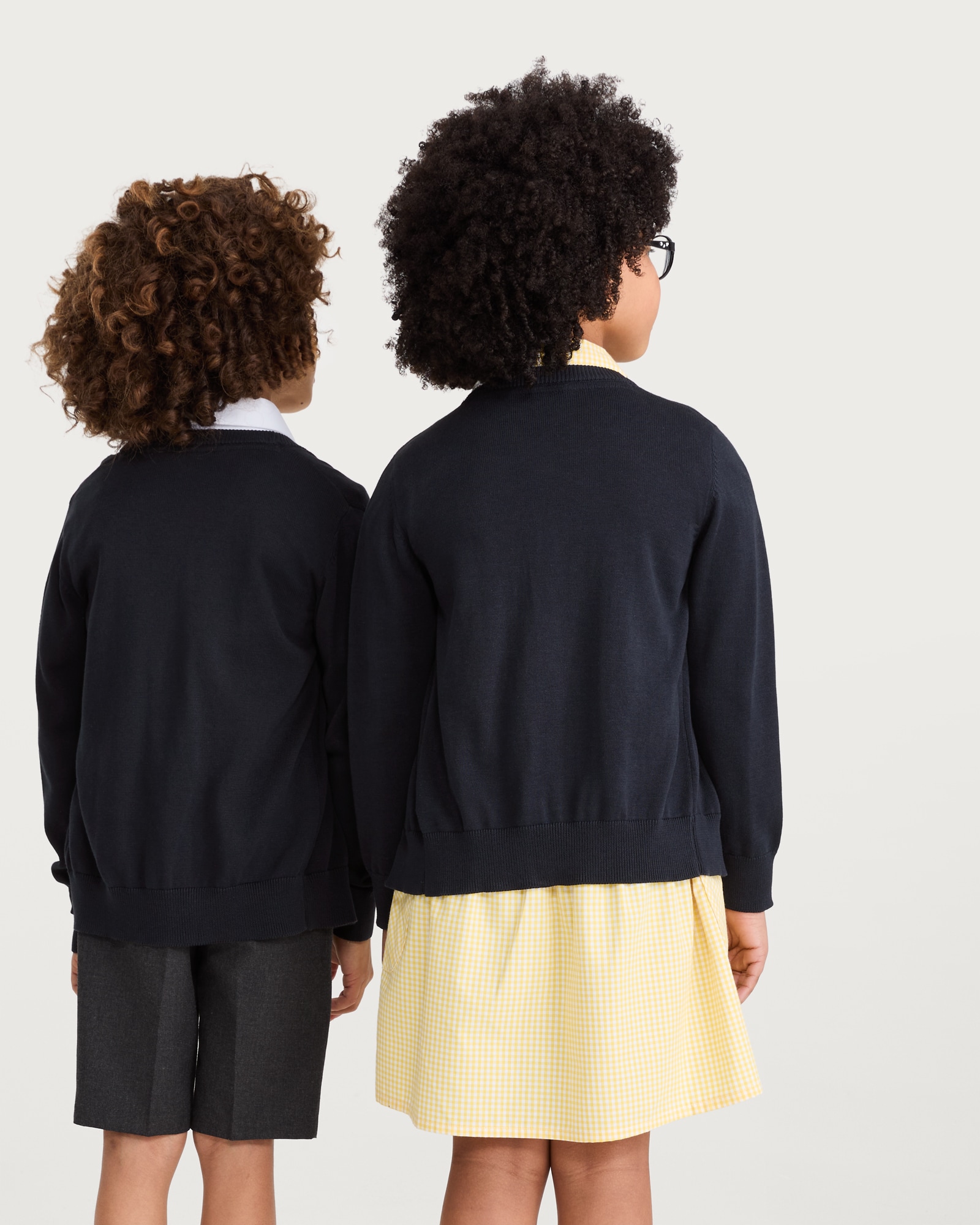 F&F School Unisex 2-Pack Pure Cotton Knitted Cardigans in Navy thumbnail 3
