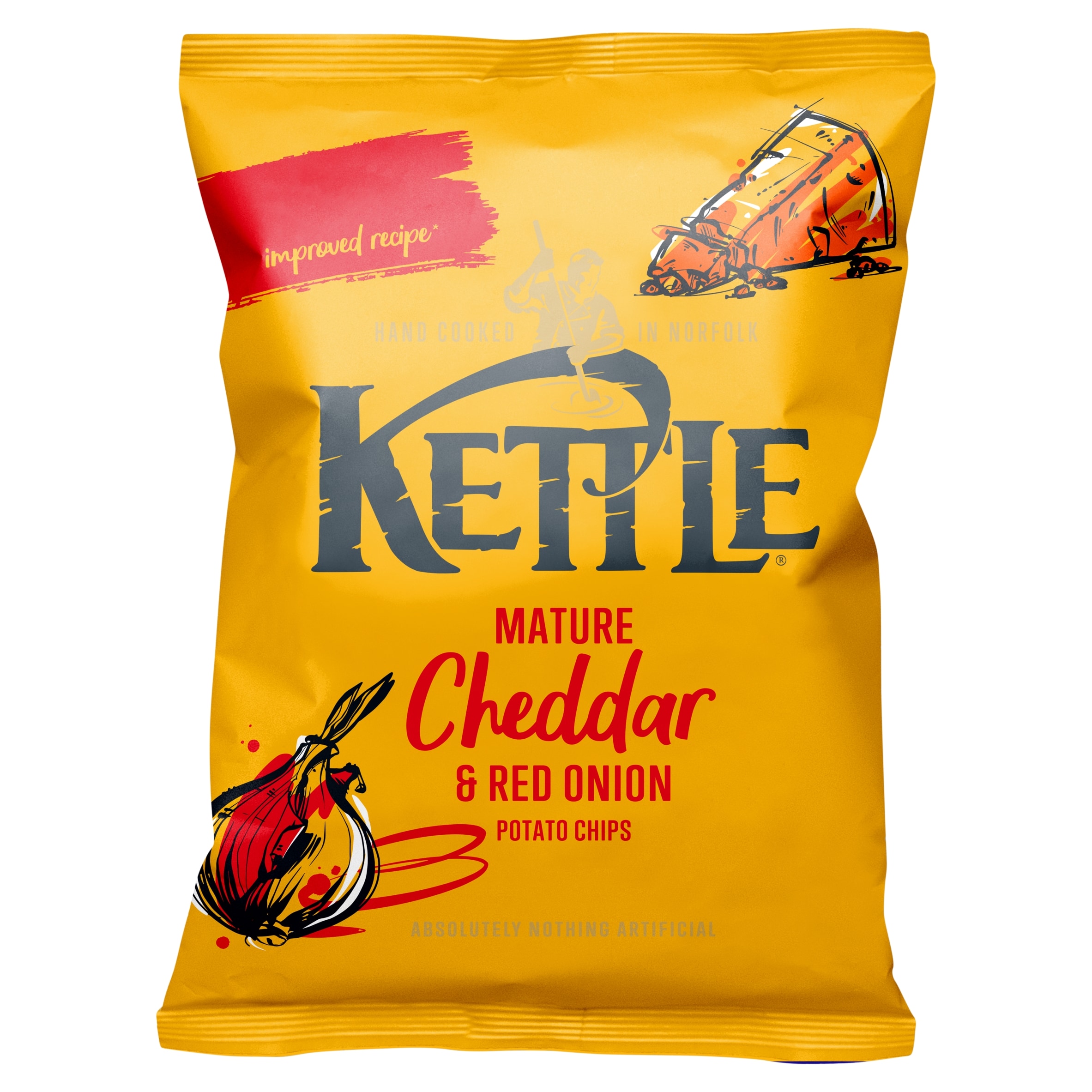 Kettle Mature Cheddar & Red Onion Chips 40g