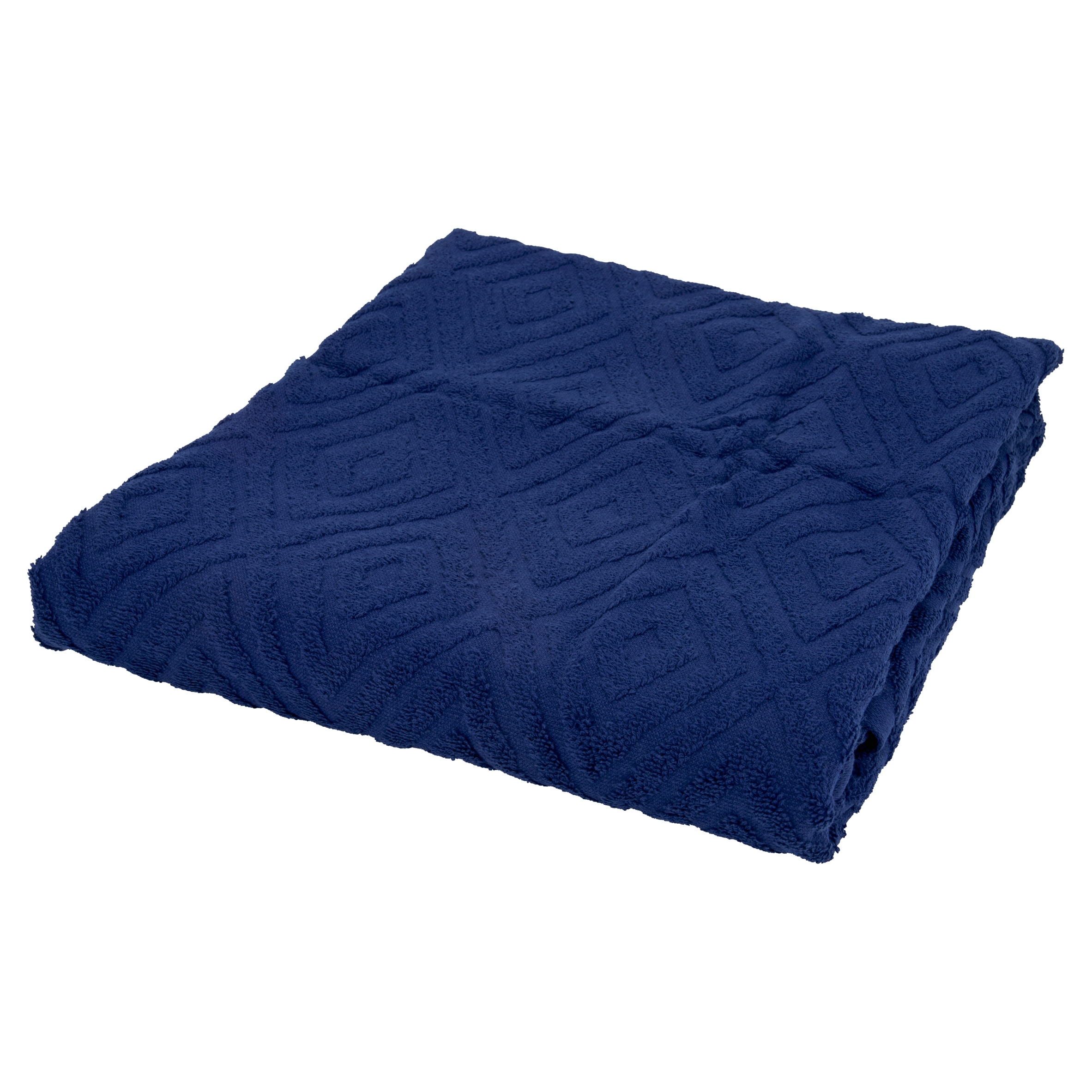F&F Home Navy Diamond Jacquard Design Hand Towel