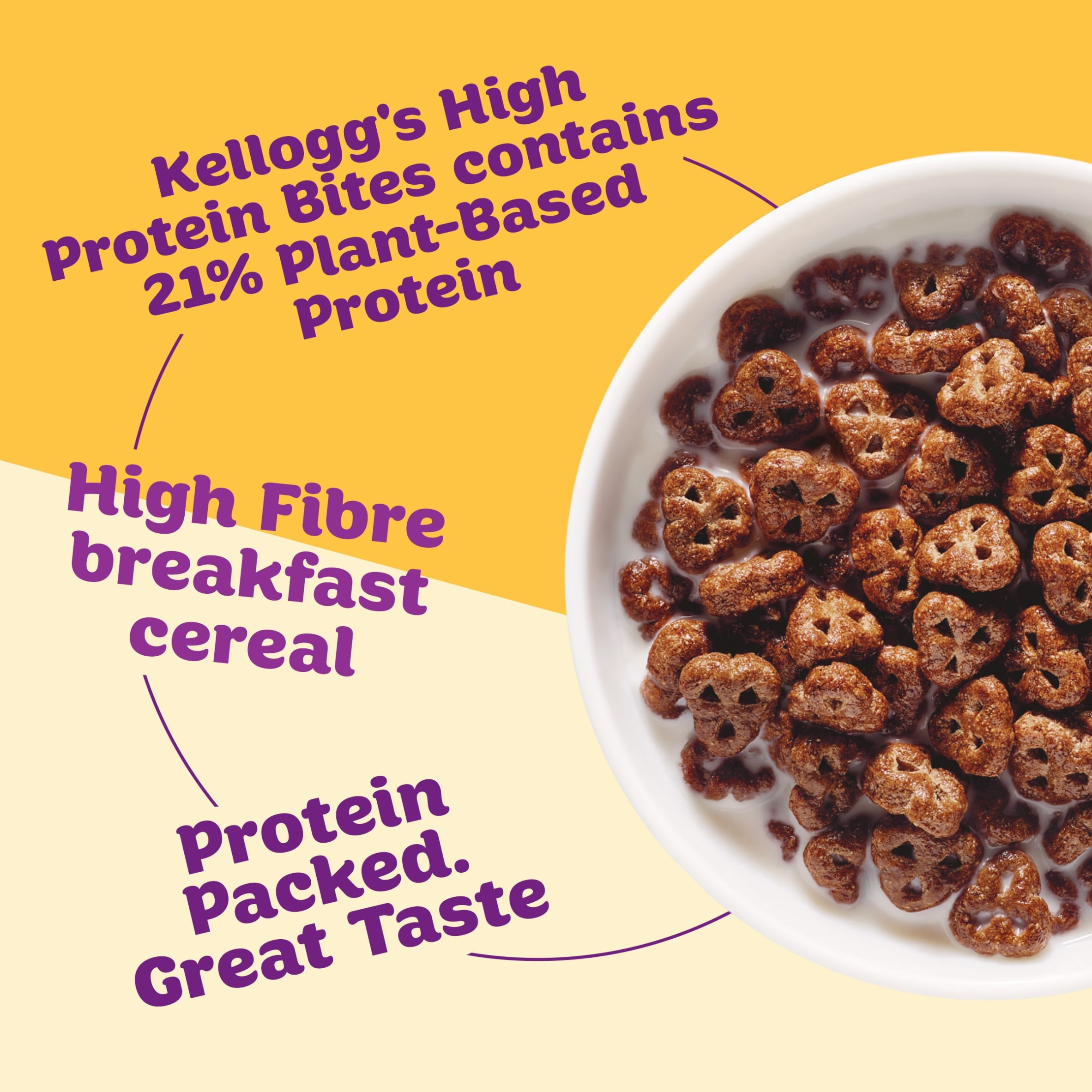 Kellogg's Protein Bites Choco Hazelnut Breakfast Cereal 400g thumbnail 2